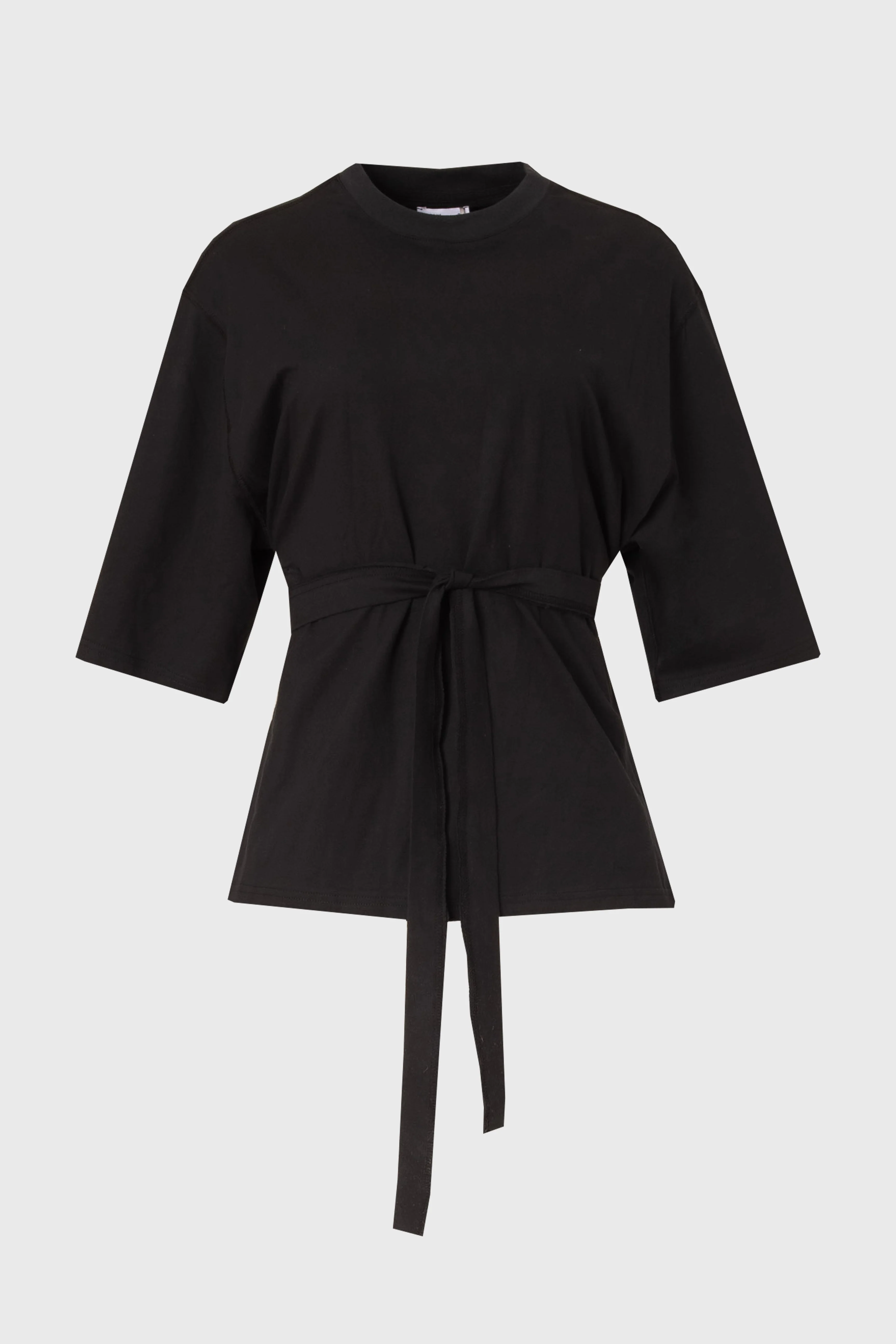 Black 3/4 Sleeve Wrap Shirt - Image 6
