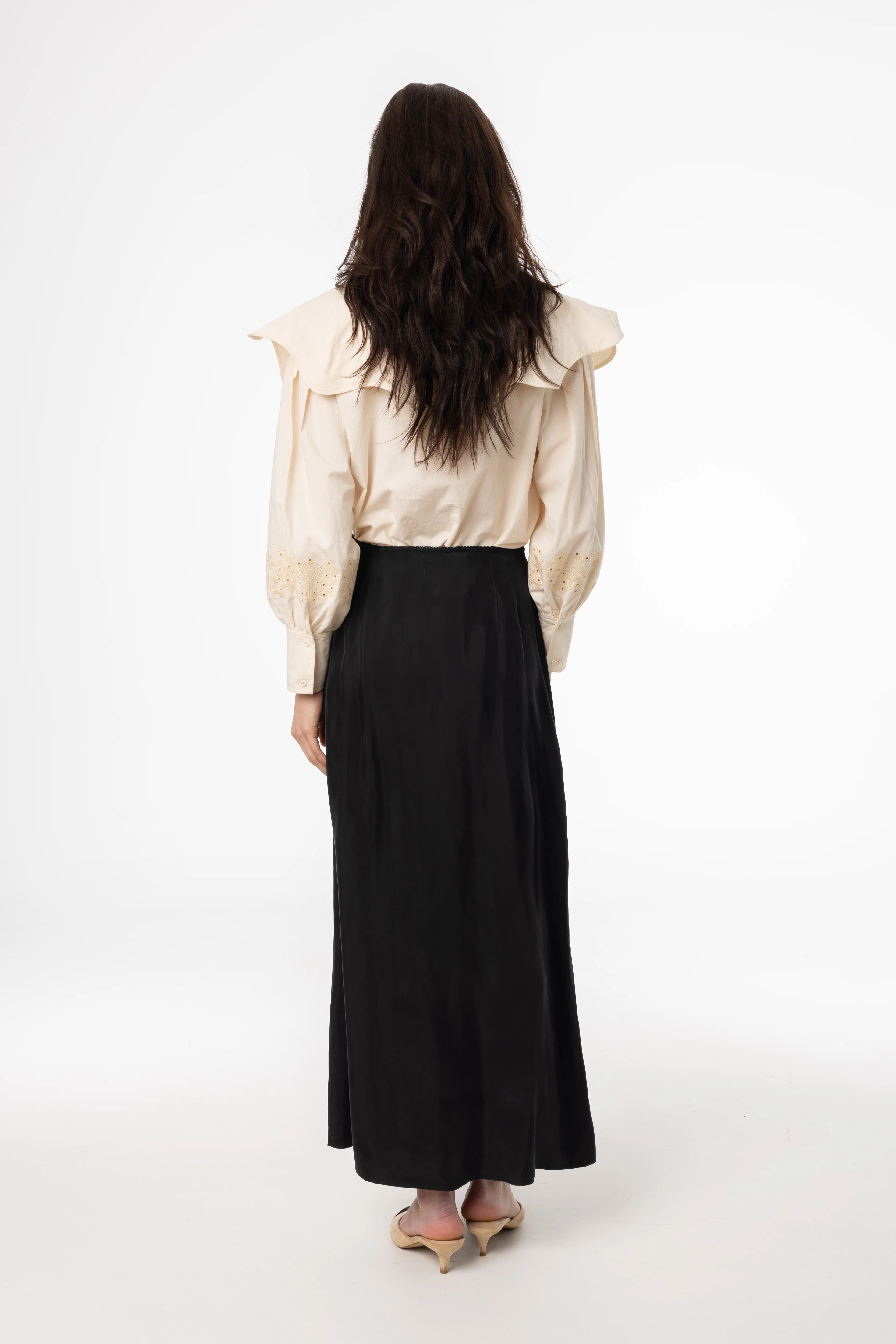 Black A-Line Zipper Slip Skirt - Image 3
