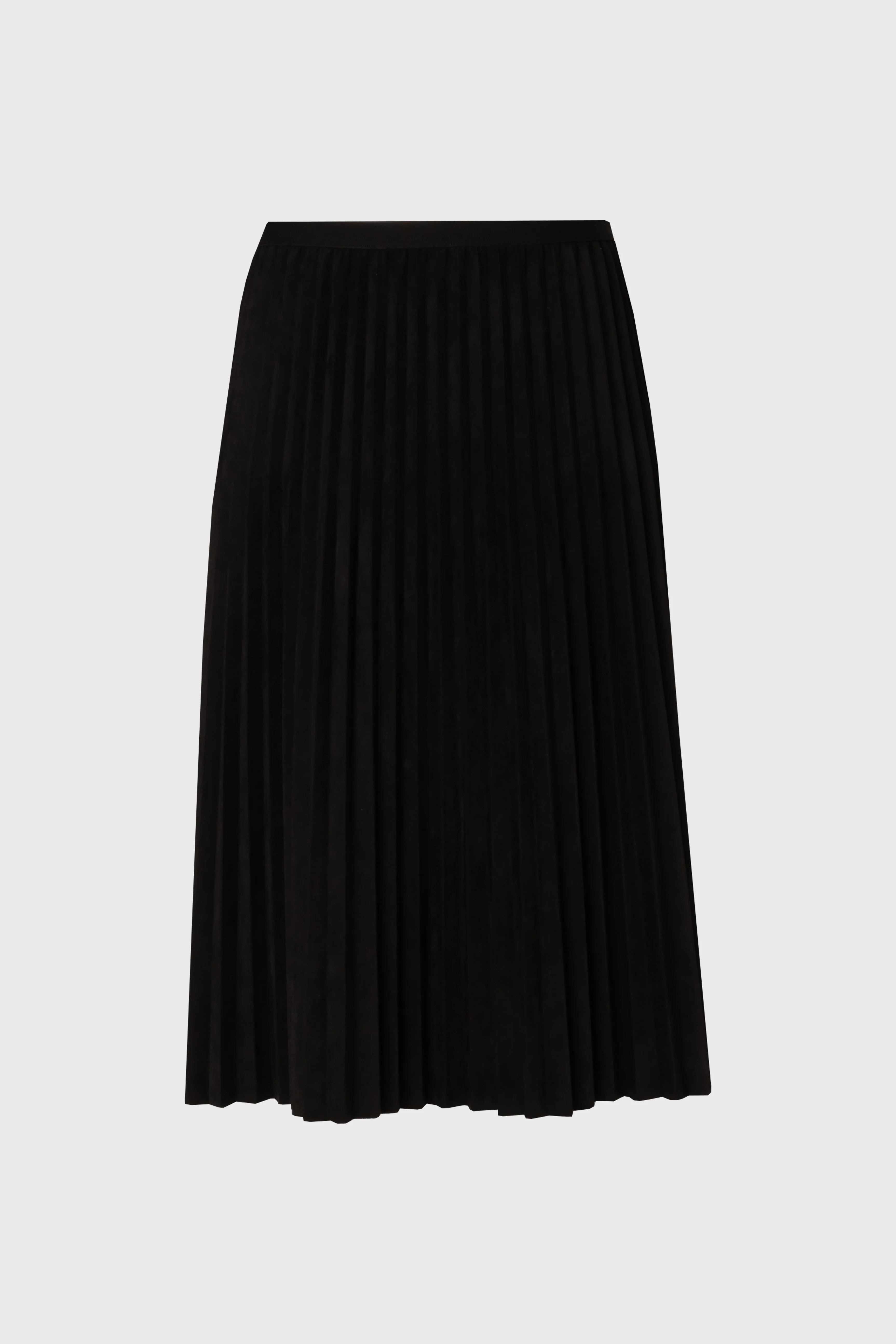 Black Accordion Microsuede Skirt - Image 5