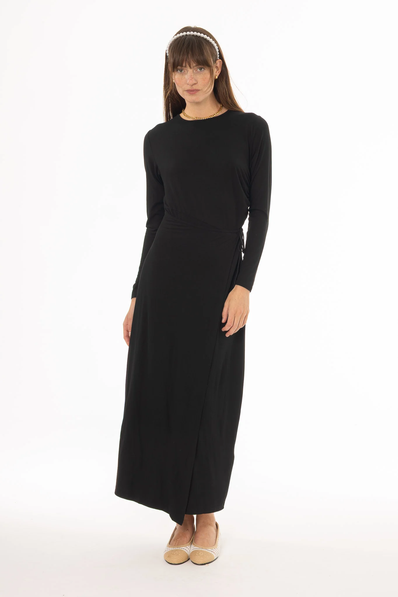 Black Belted Rope Maxi Dress - Image 5
