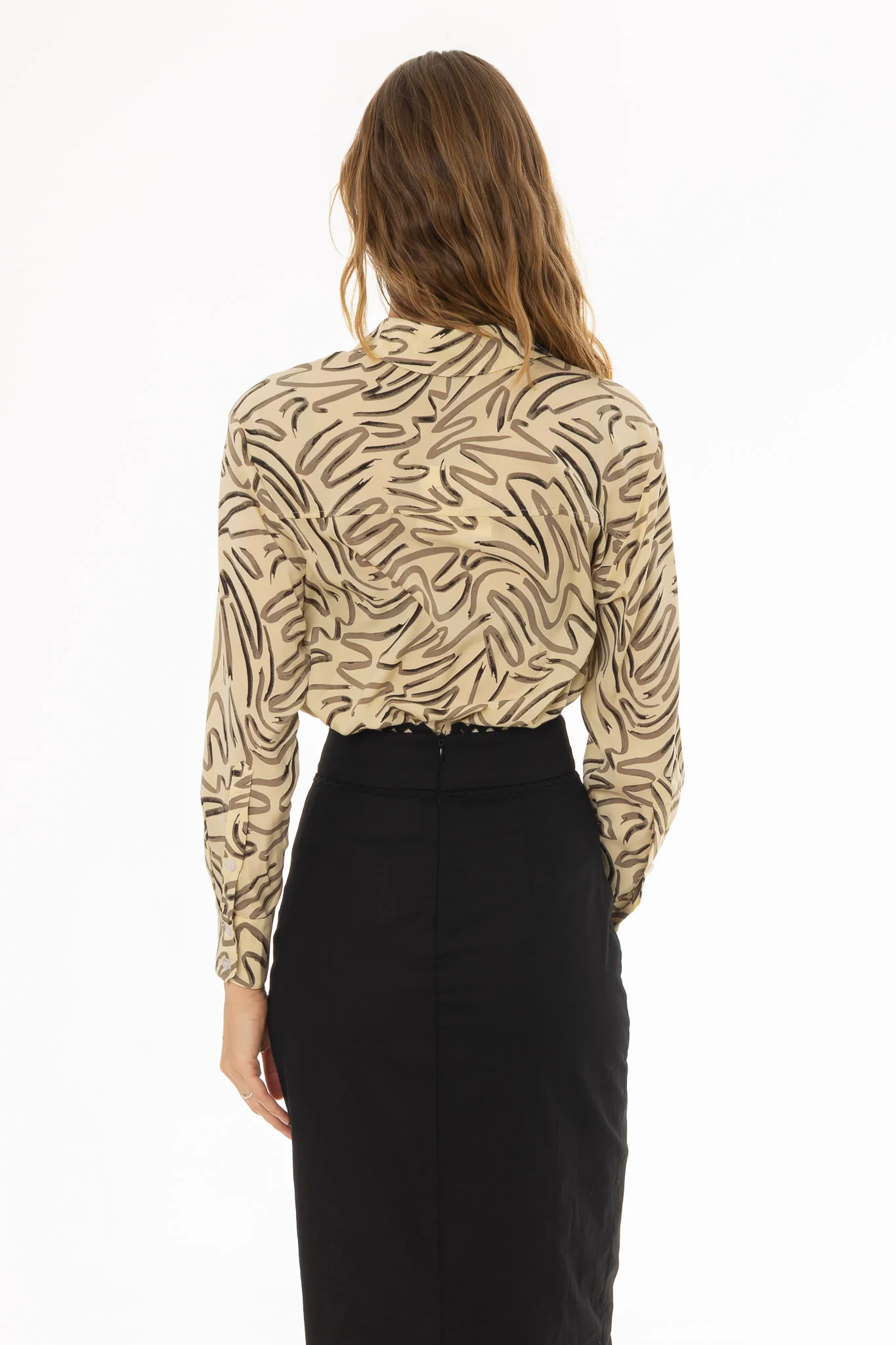 Ivory Brush Stroke Printed Blouse - Image 4
