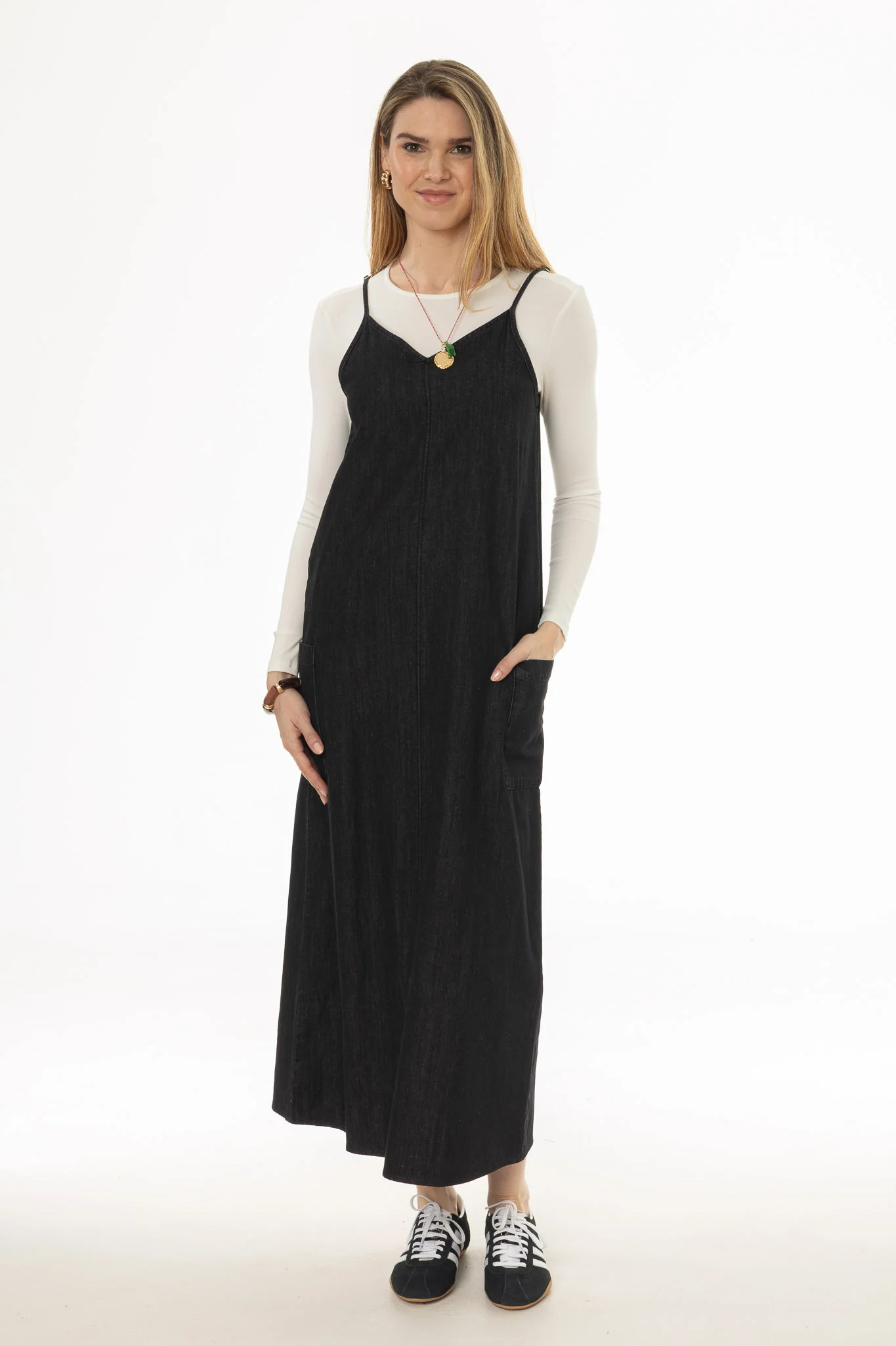 Black Cargo Denim Maxi Jumper - Image 5