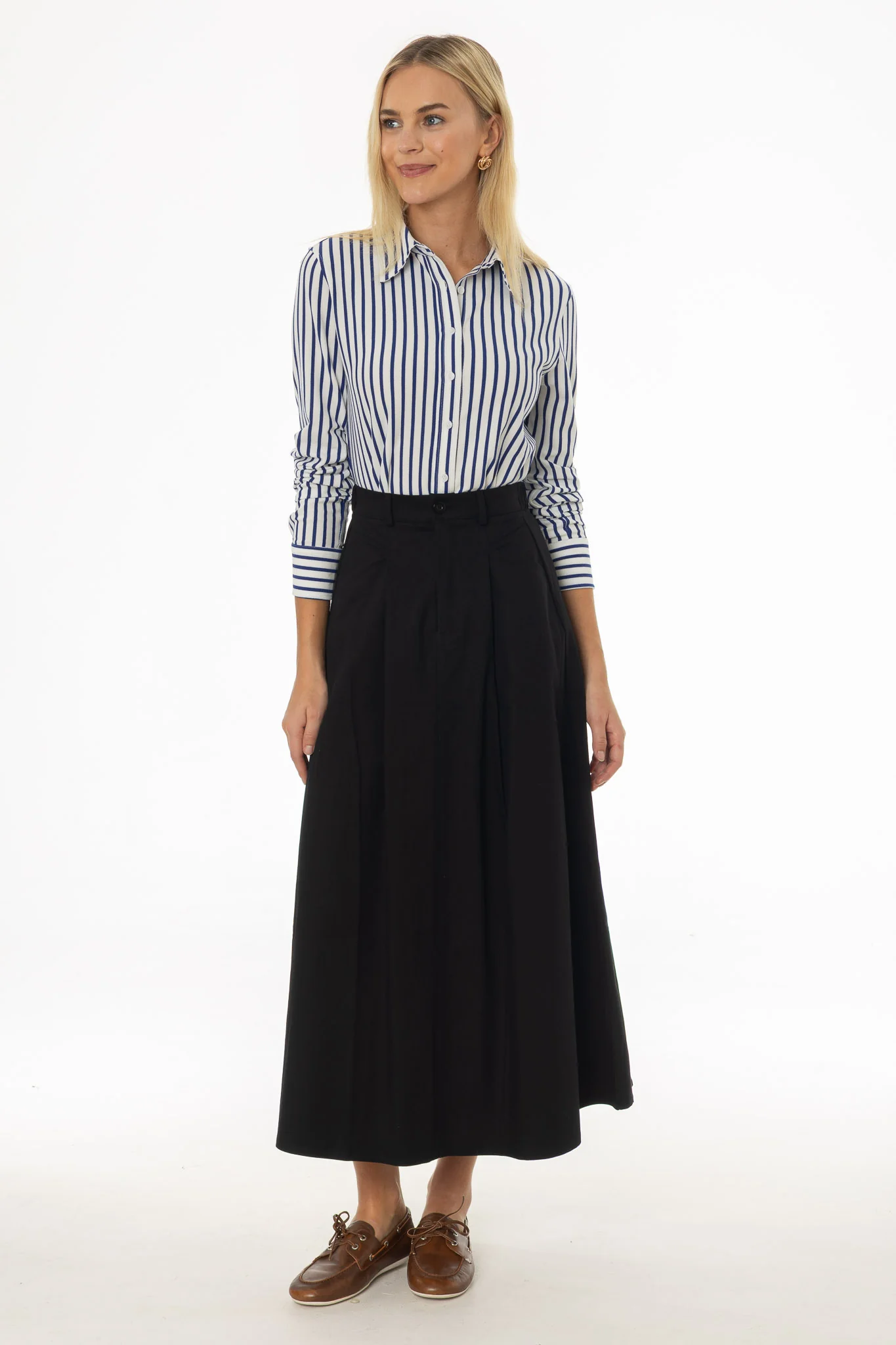 Black Cargo Flare Maxi Skirt - Image 5
