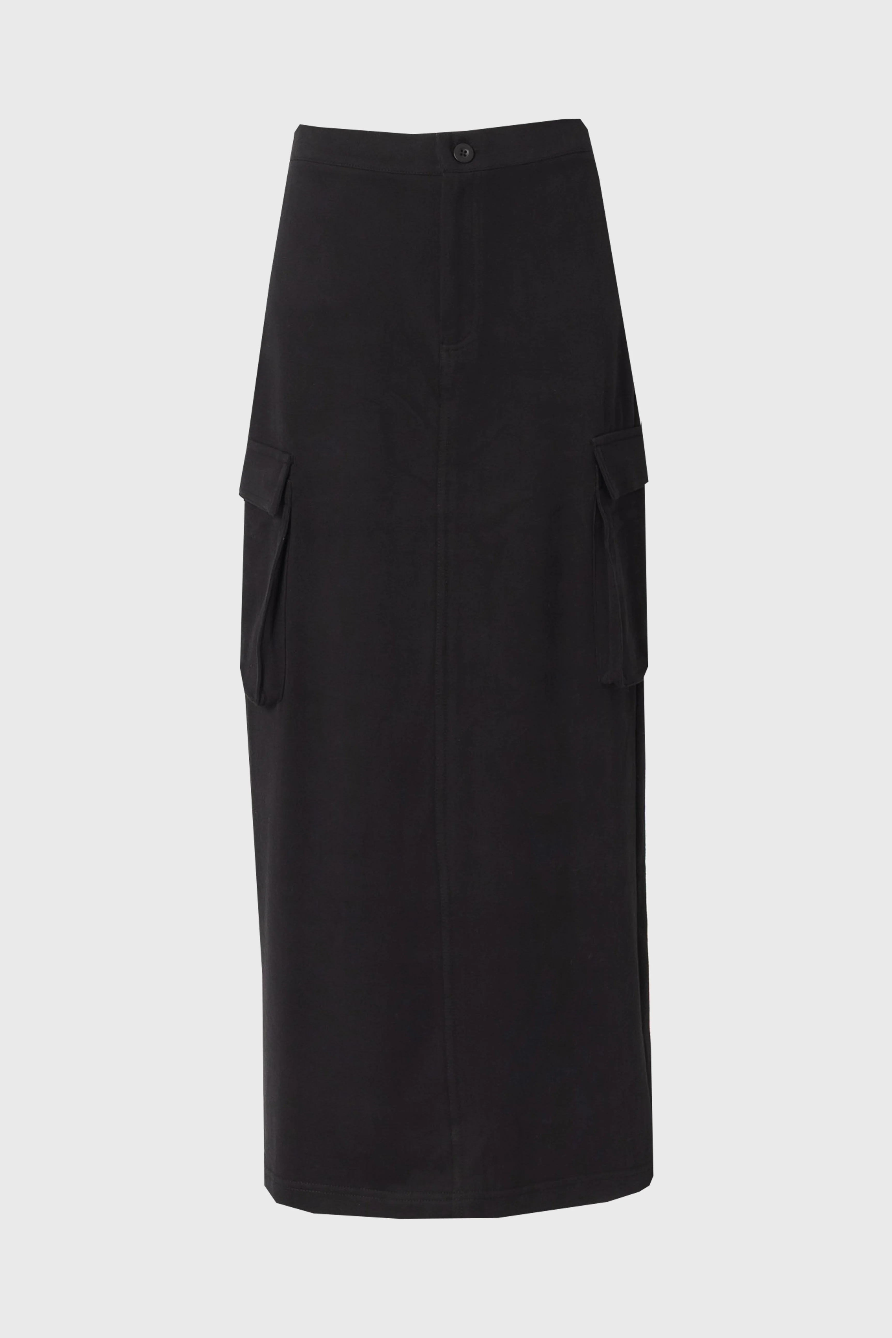 Black Cargo Stretch Maxi Skirt - Image 5