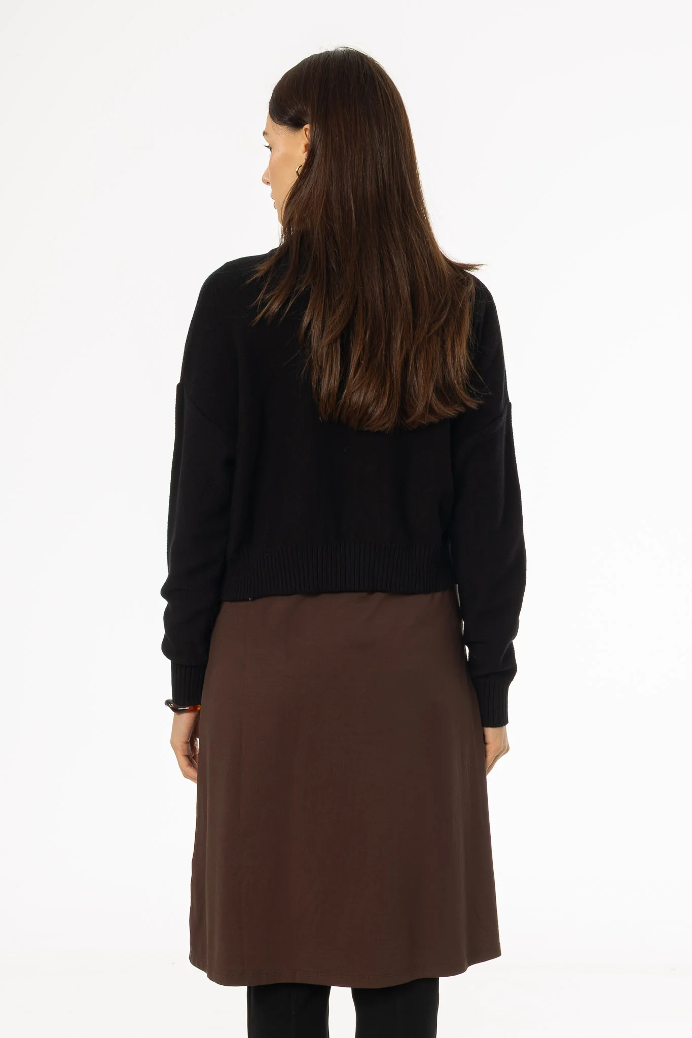 Black Chunky Knit Cardigan - Image 3