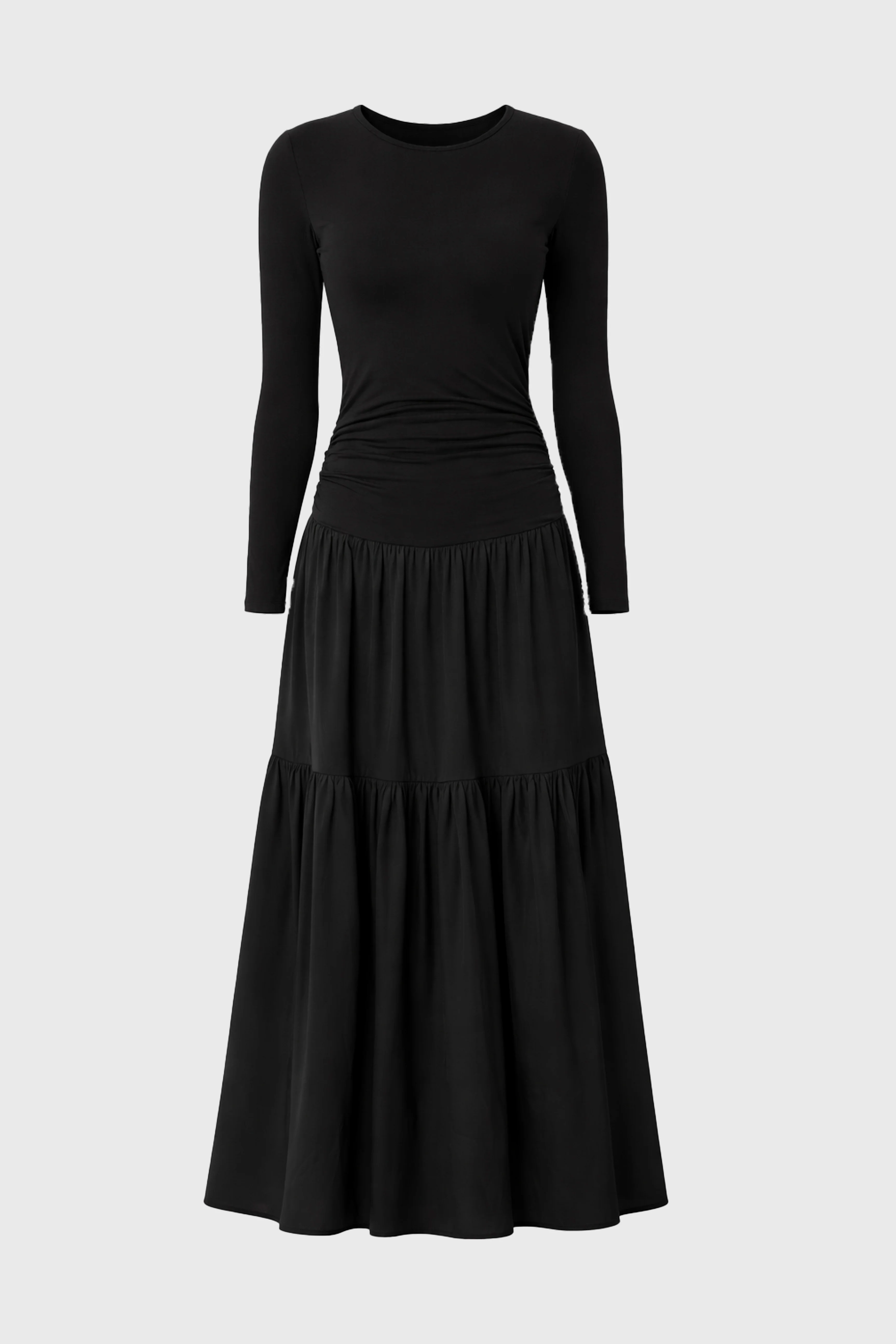 Black Combo Tiered Maxi Dress - Image 6