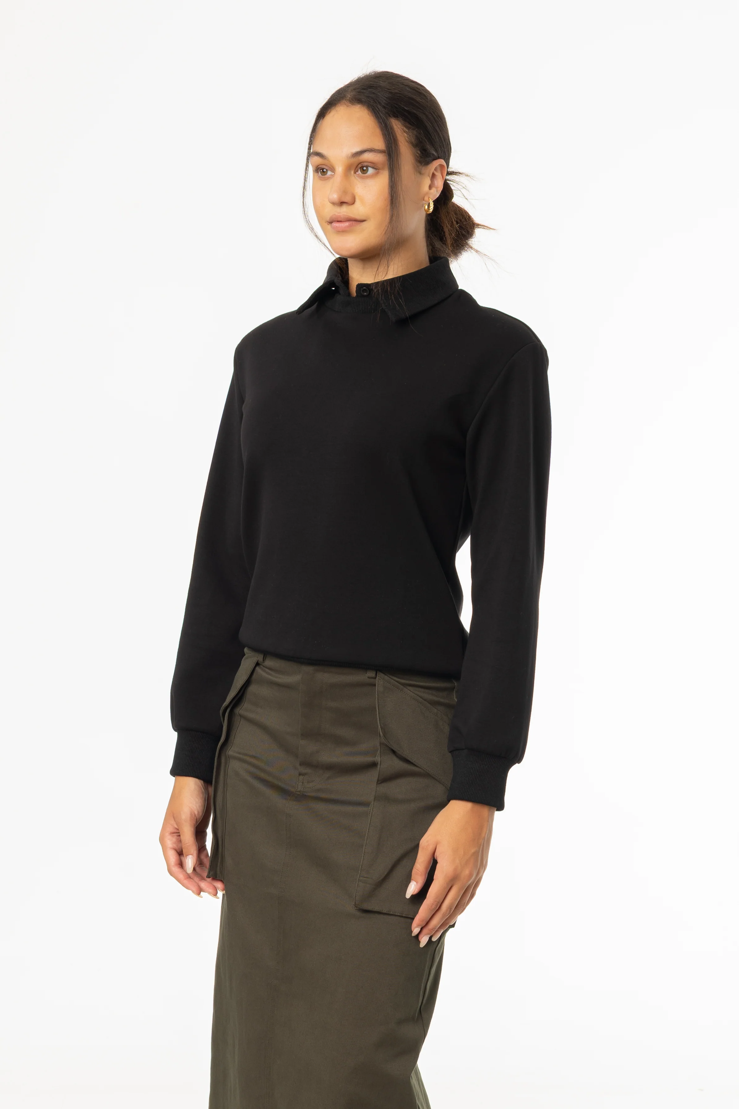 Black Corduroy Collar Sweater - Image 2
