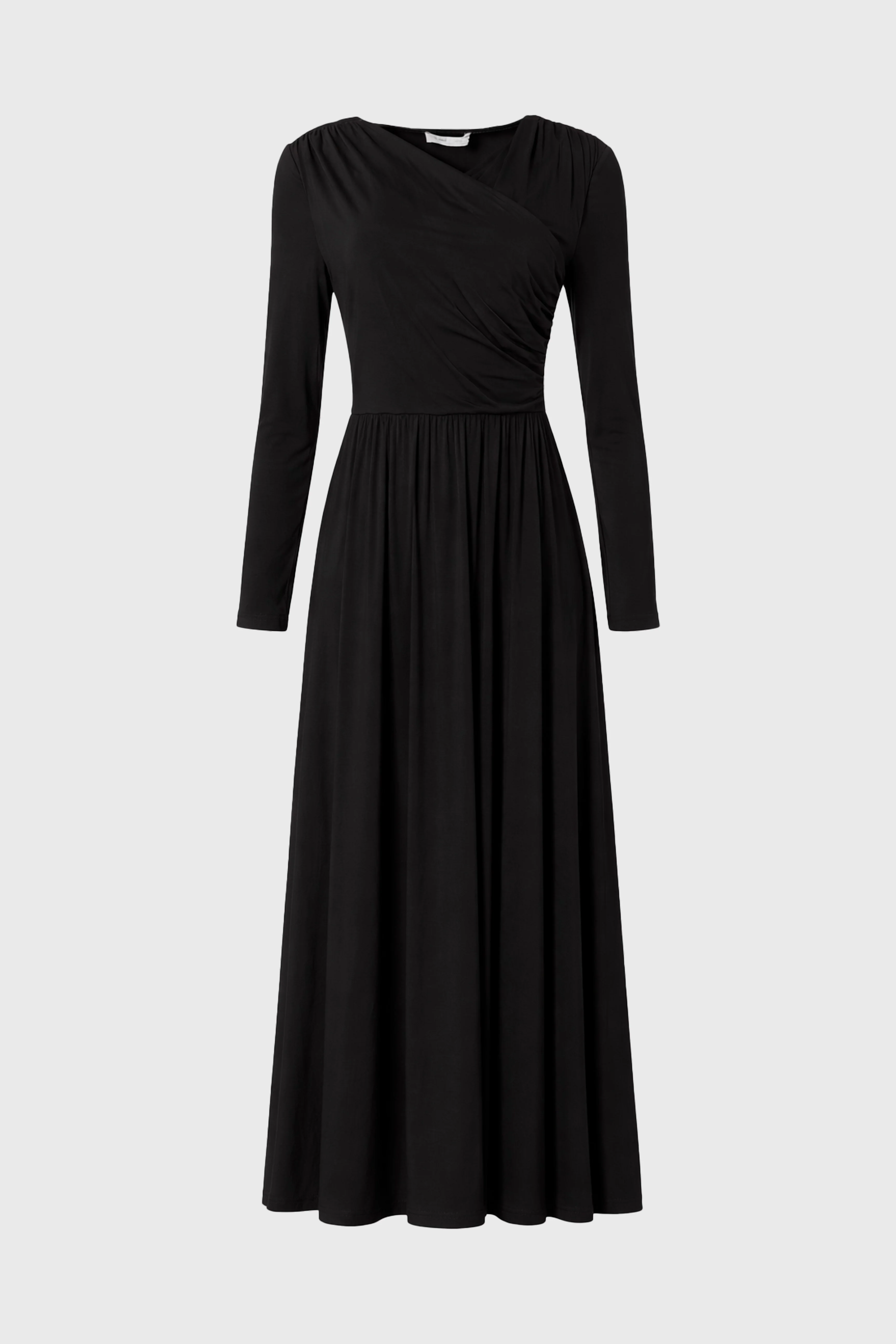 Black Crossover Draped Maxi Dress - Image 6