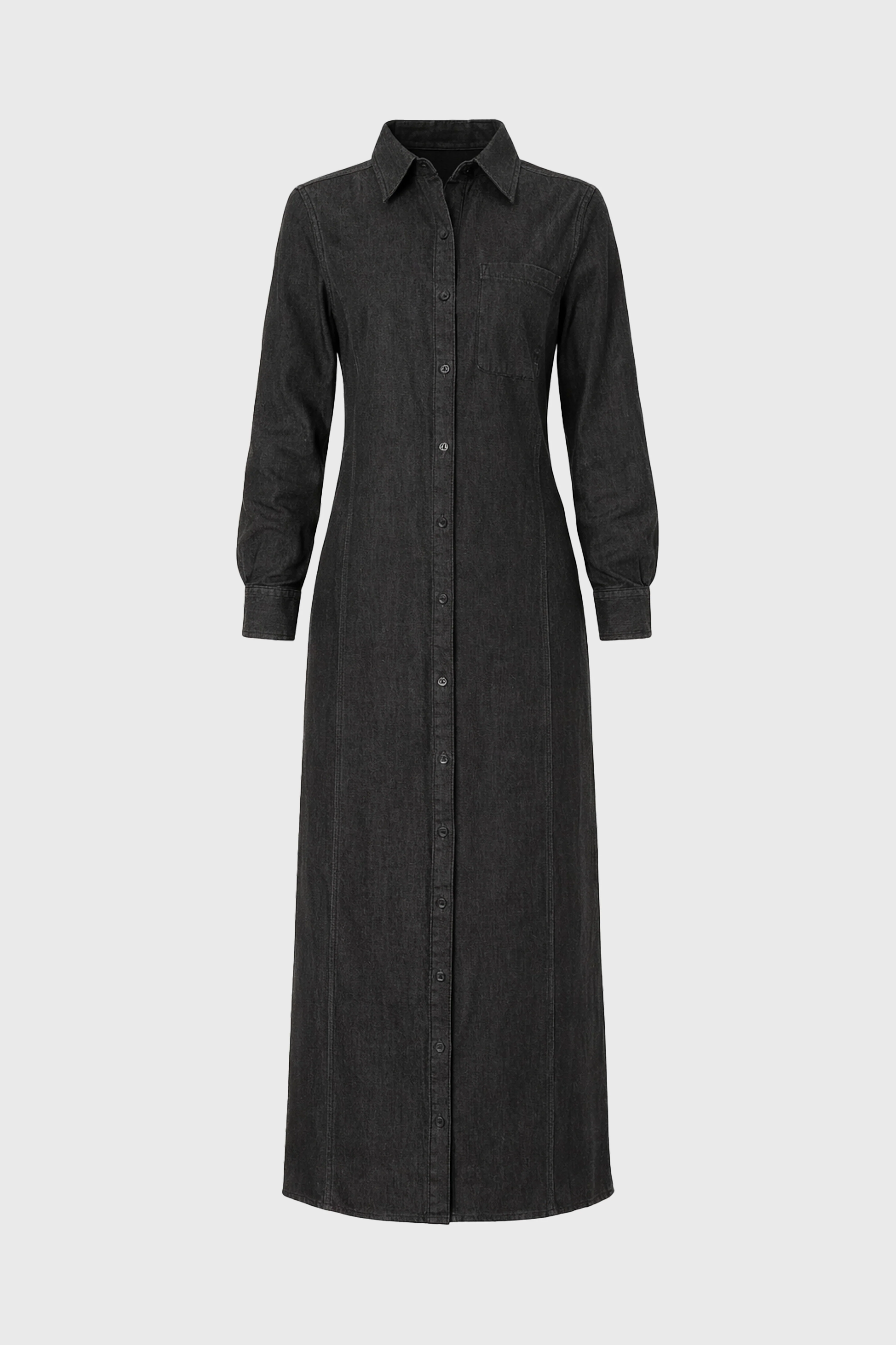 Black Denim Pocket Maxi Dress - Image 6