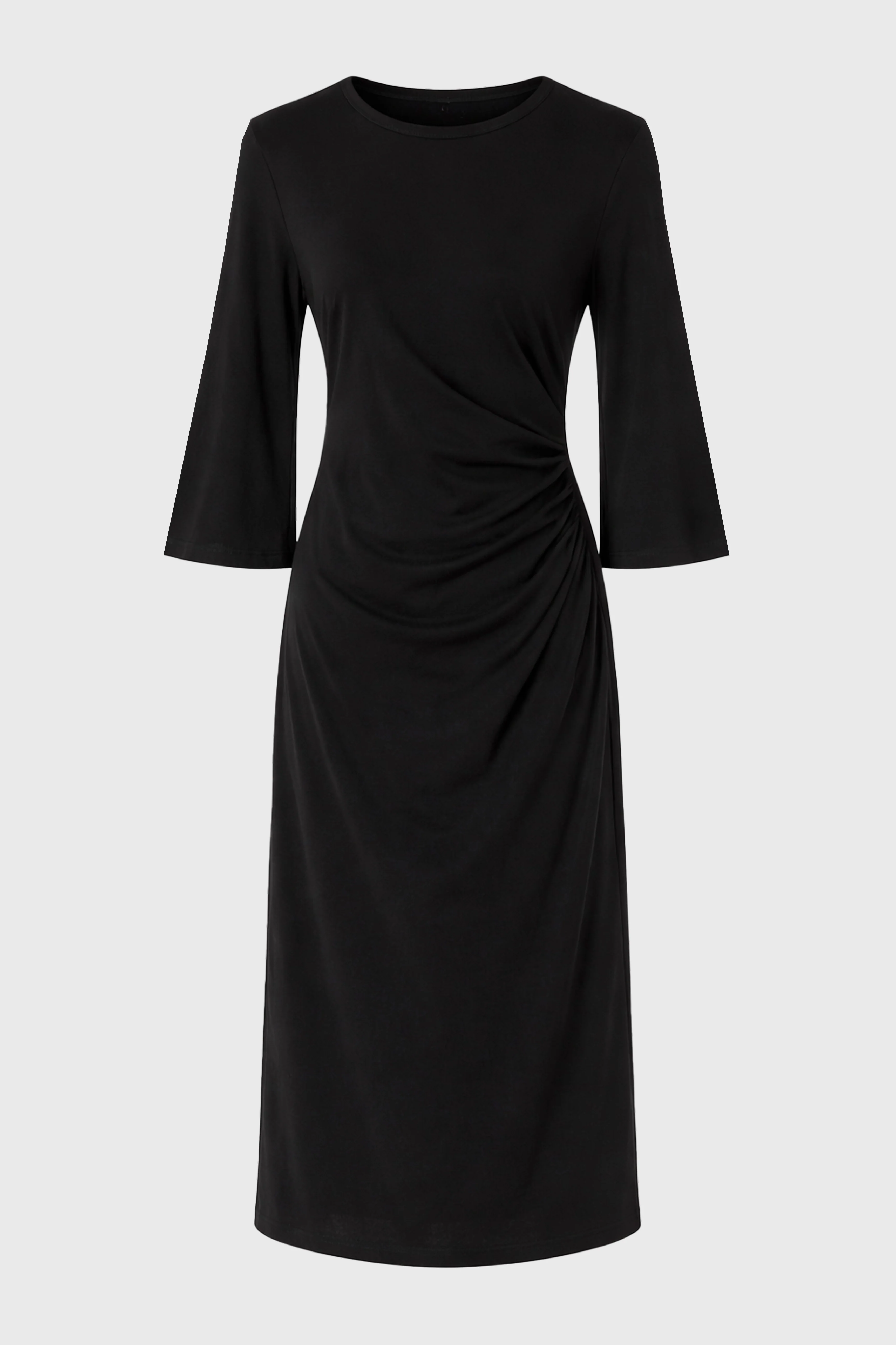 Black Draped Jersey Maxi Dress - Image 6