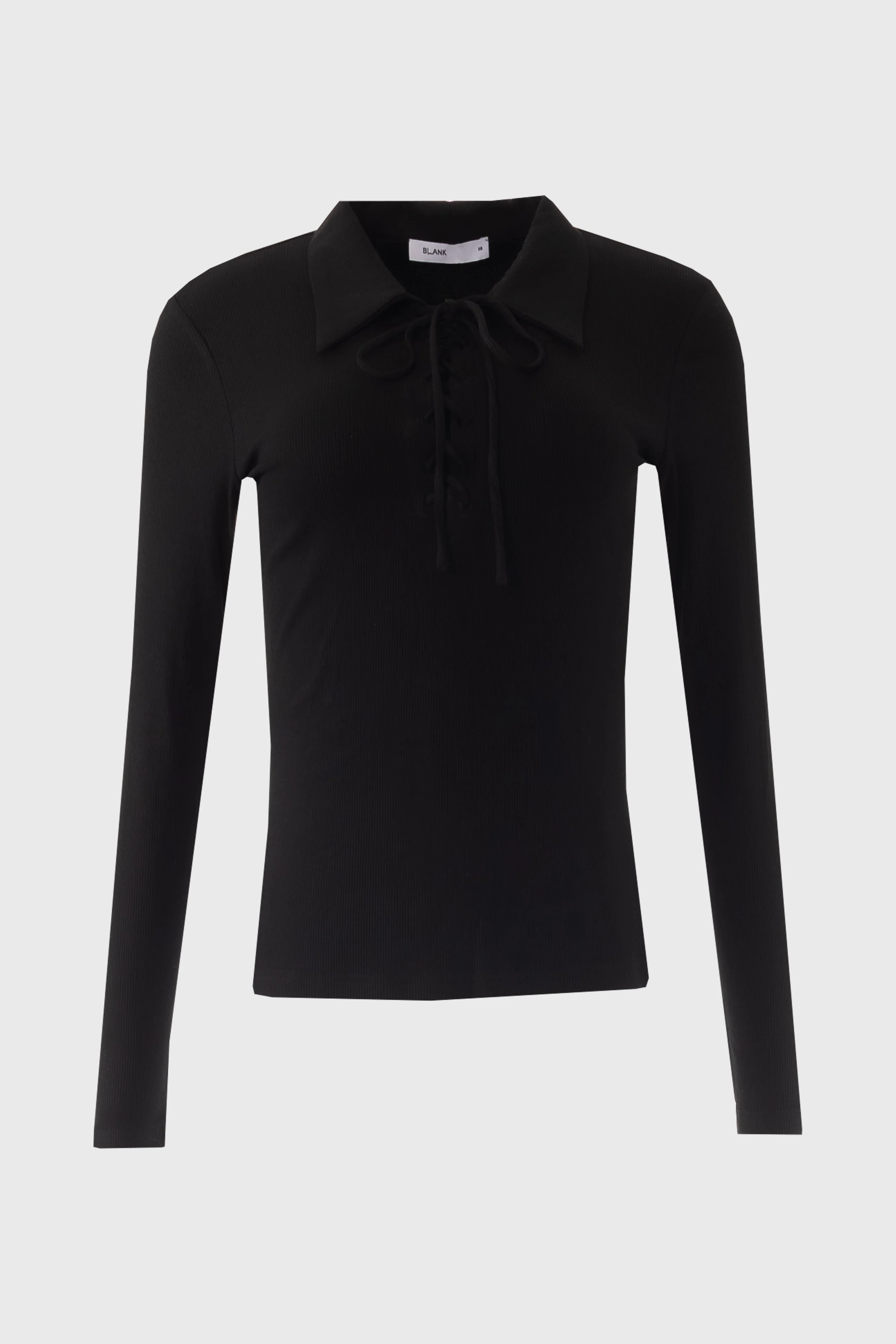 Black Drawstring Polo T-Shirt - Image 5