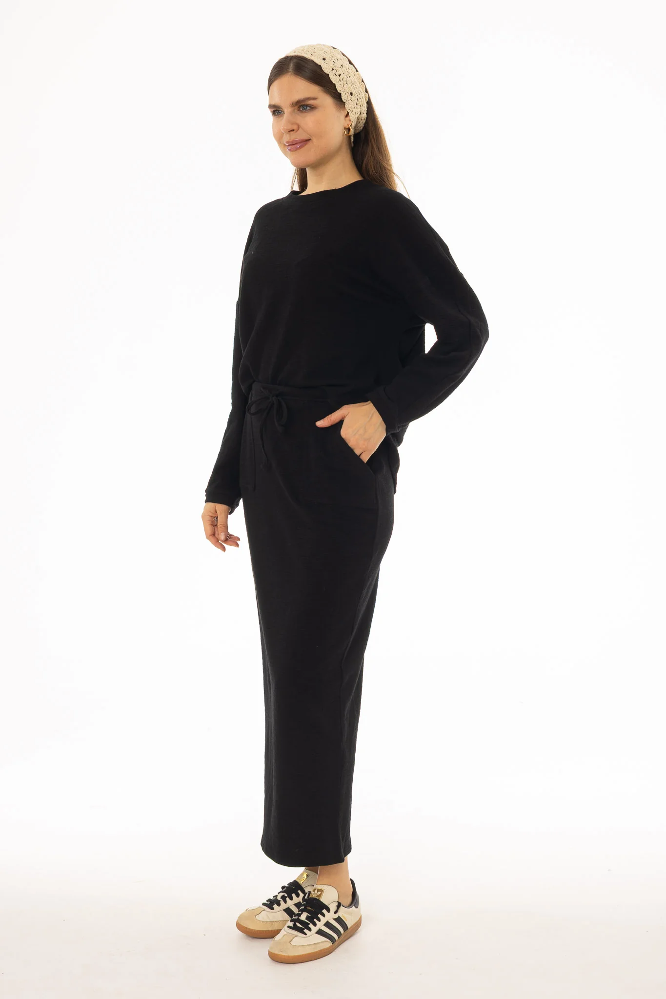 Black Drawstring Skirt Legging - Image 3