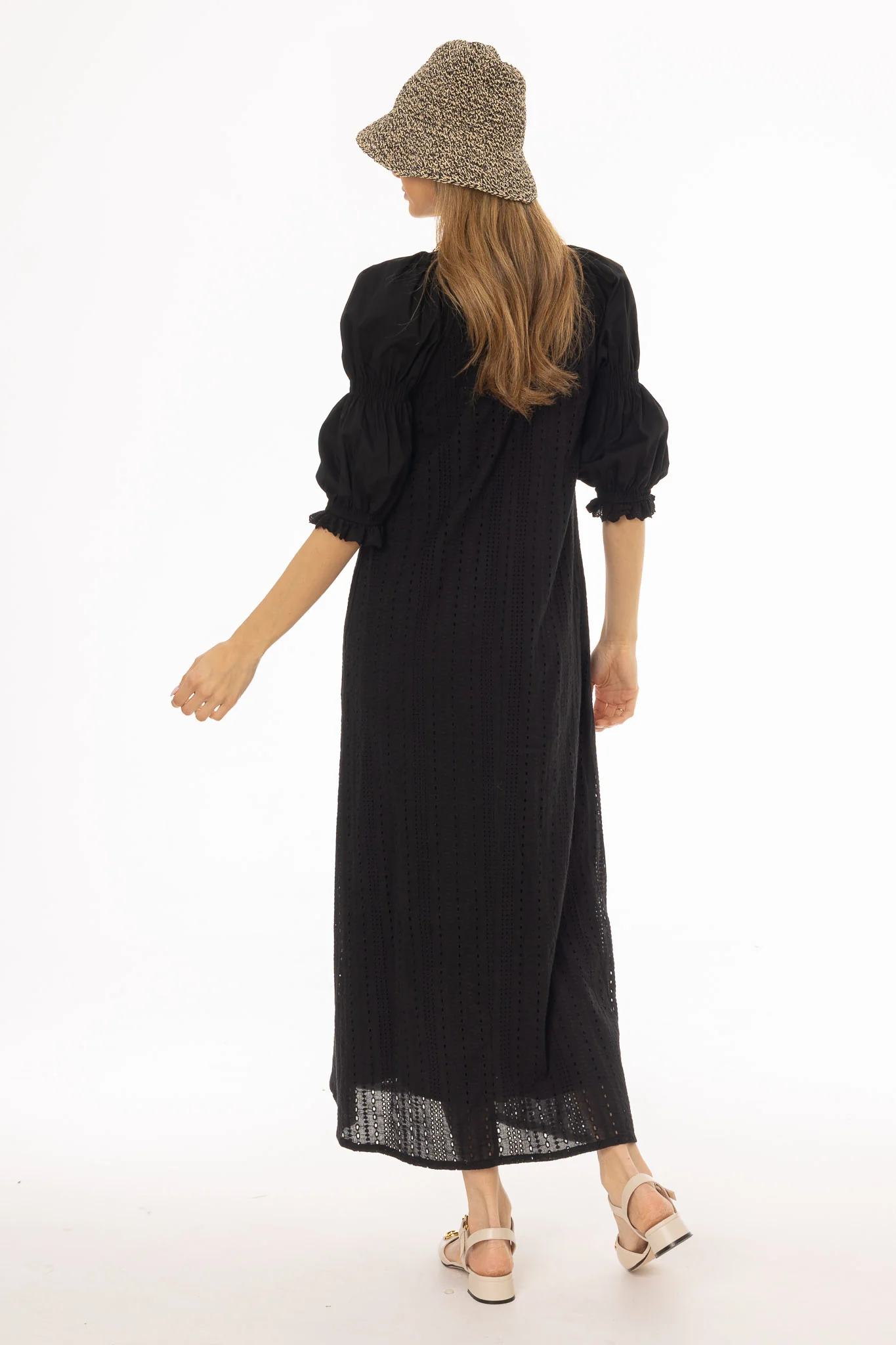 Black Eyelet Maxi Dress - Image 4