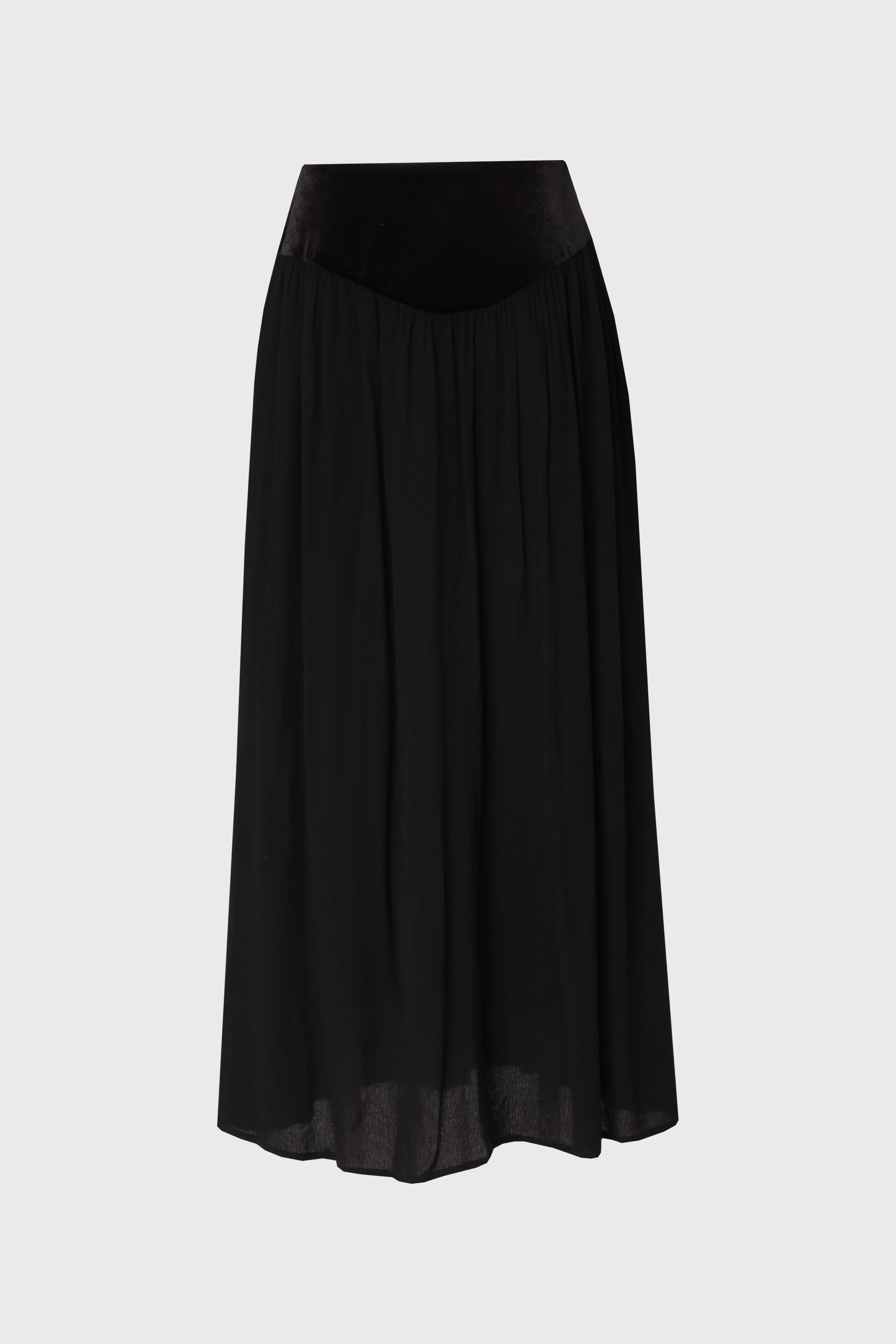 Black Fabric Combo Maxi Skirt - Image 5