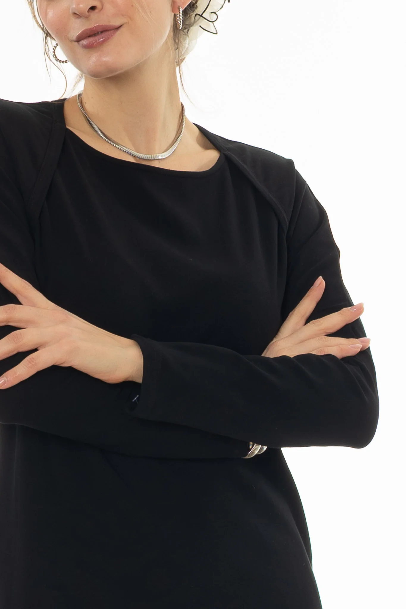 Black Faux Shrug Maxi Dress - Image 2