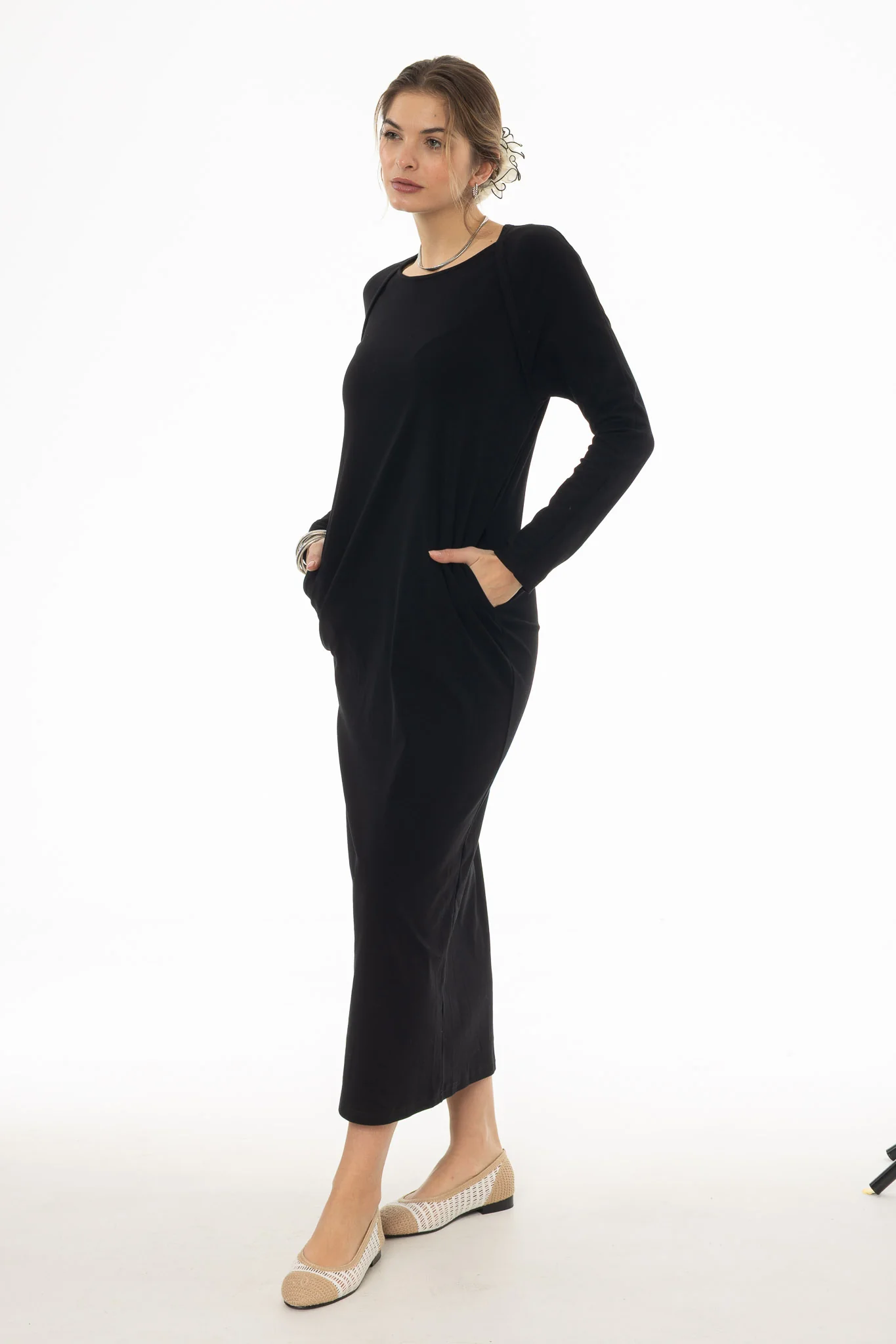 Black Faux Shrug Maxi Dress - Image 3