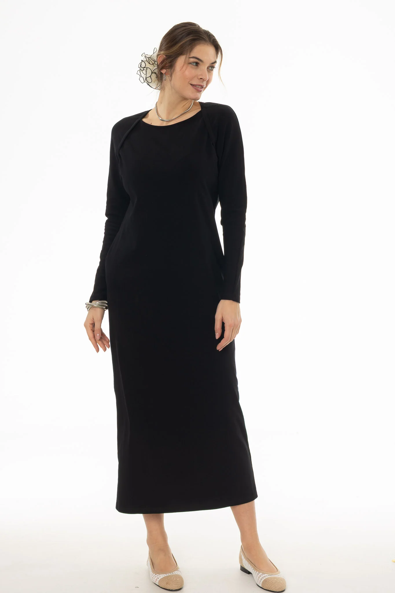 Black Faux Shrug Maxi Dress - Image 5