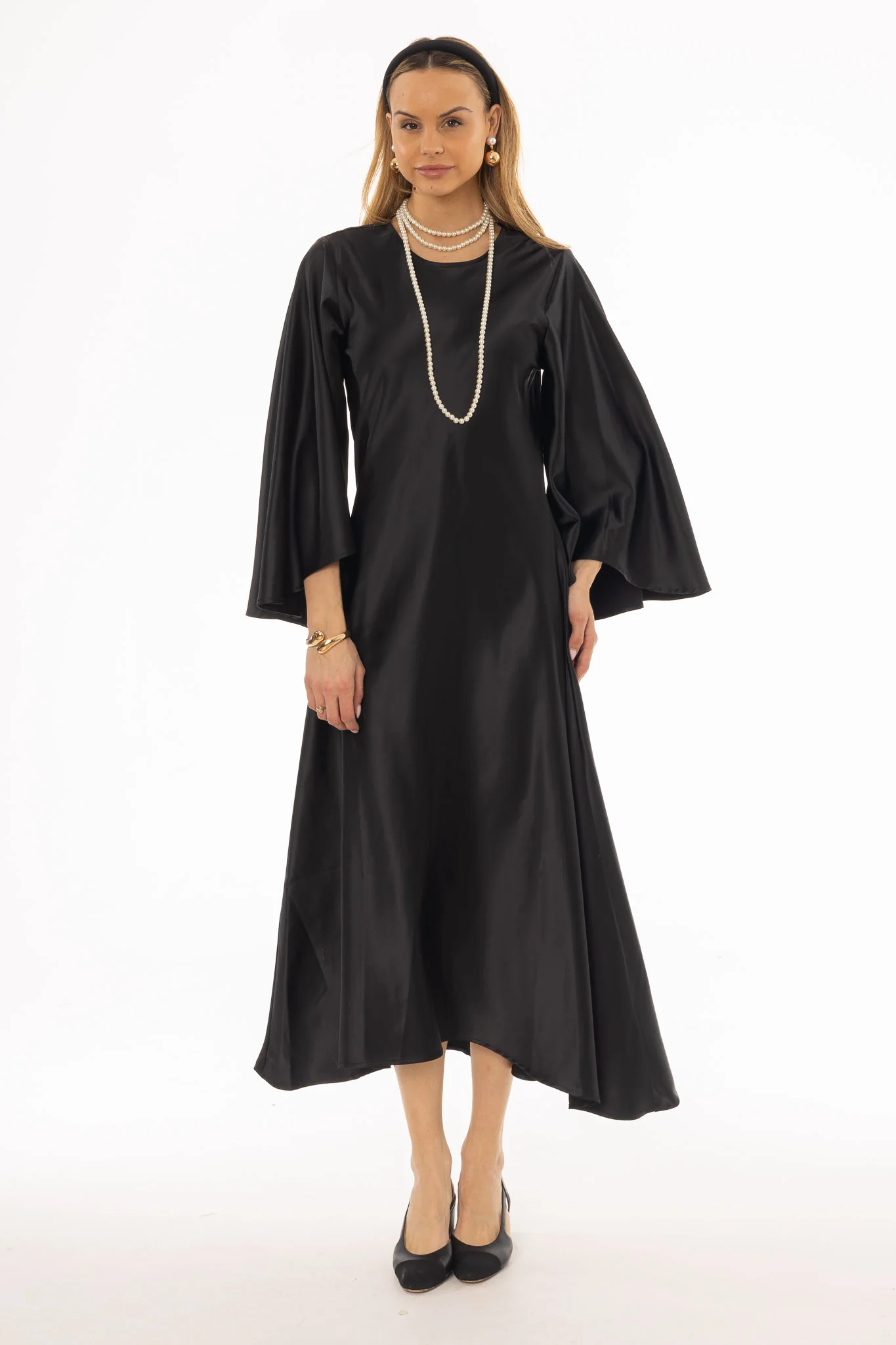 Black Flare Sleeve Maxi Dress - Image 5