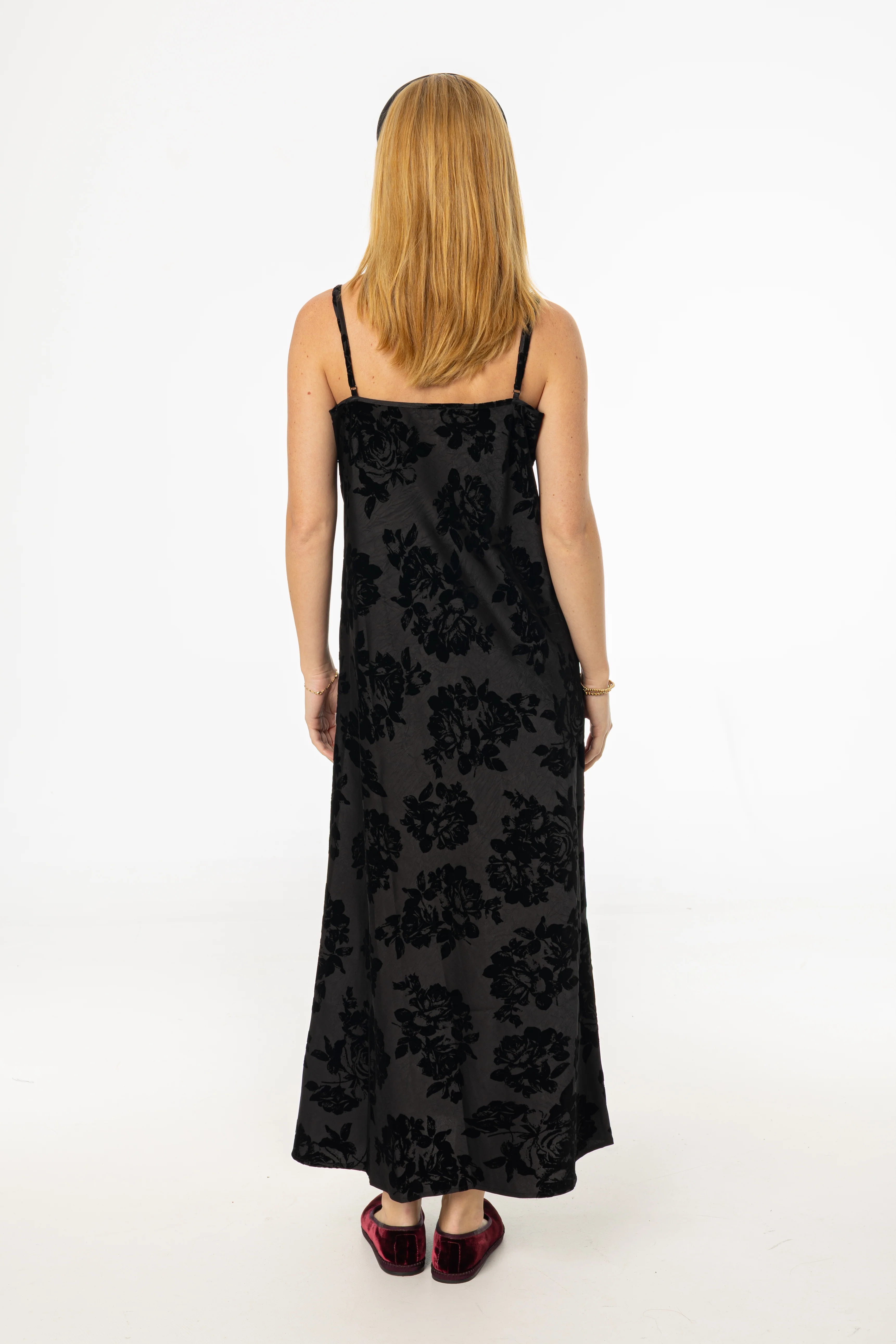 Black Flower Print Velvet Slip Jumper - Image 3
