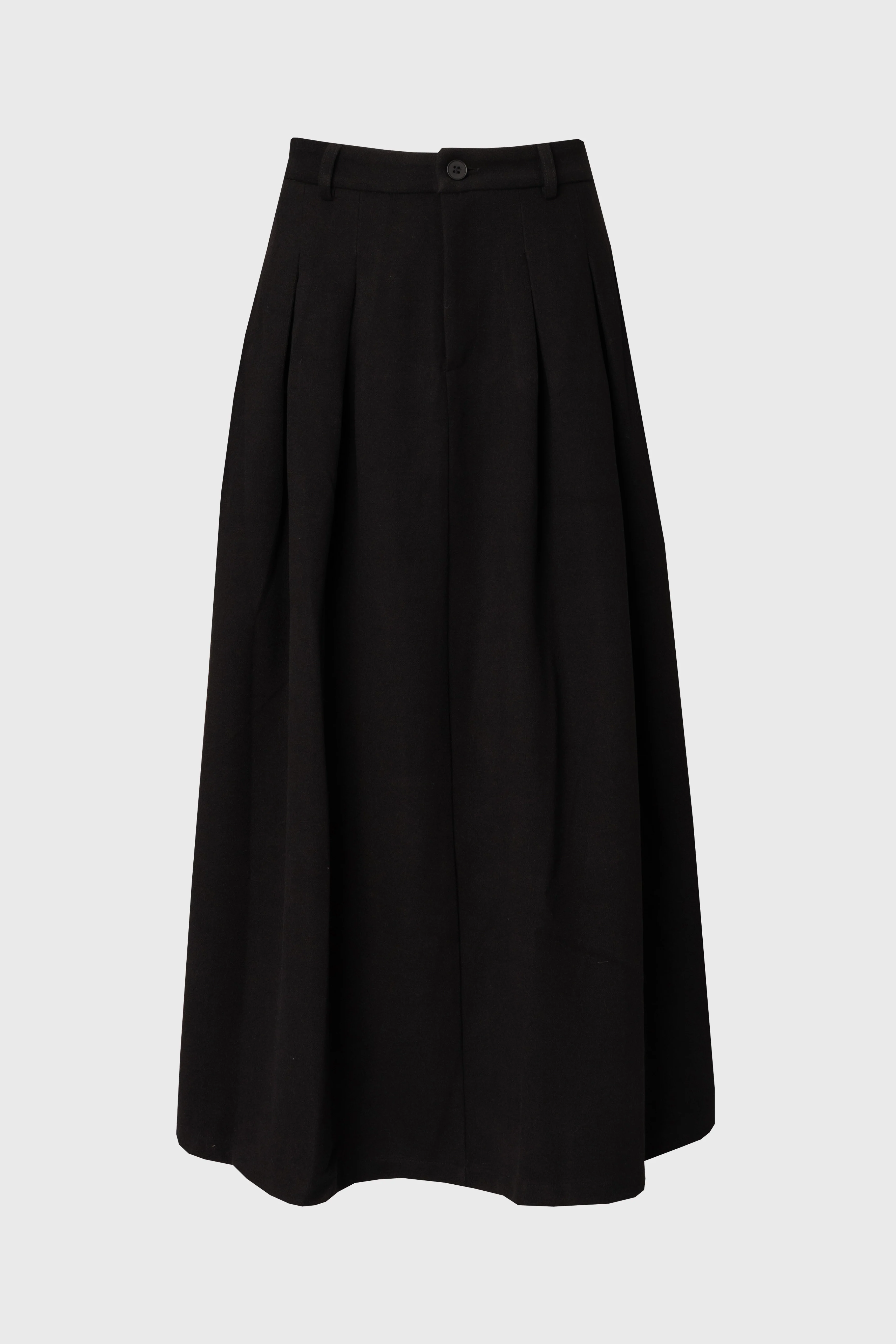 Black Front Pleated Flared Skirt - Image 5