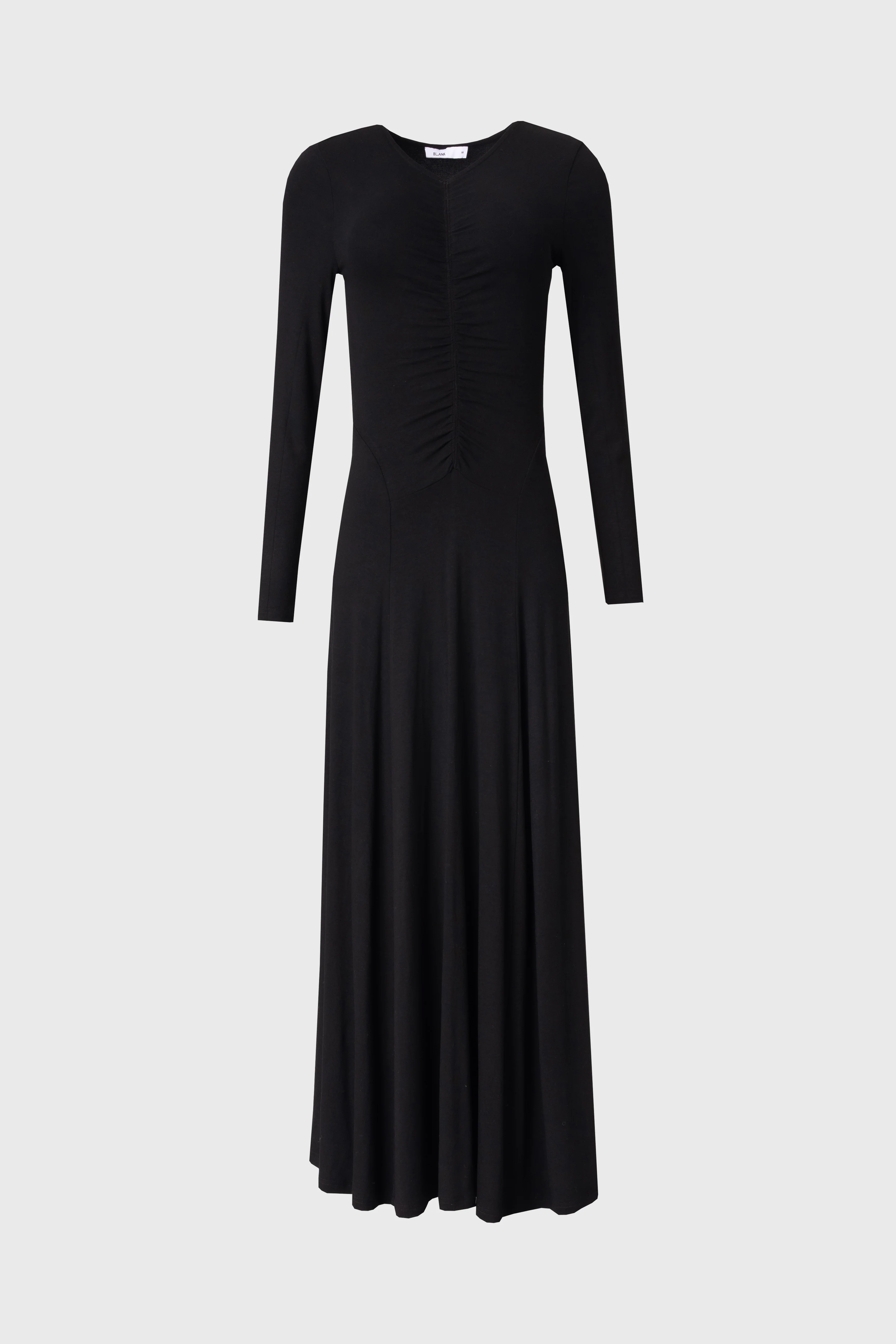 Black Front Ruched Maxi Dress - Image 6