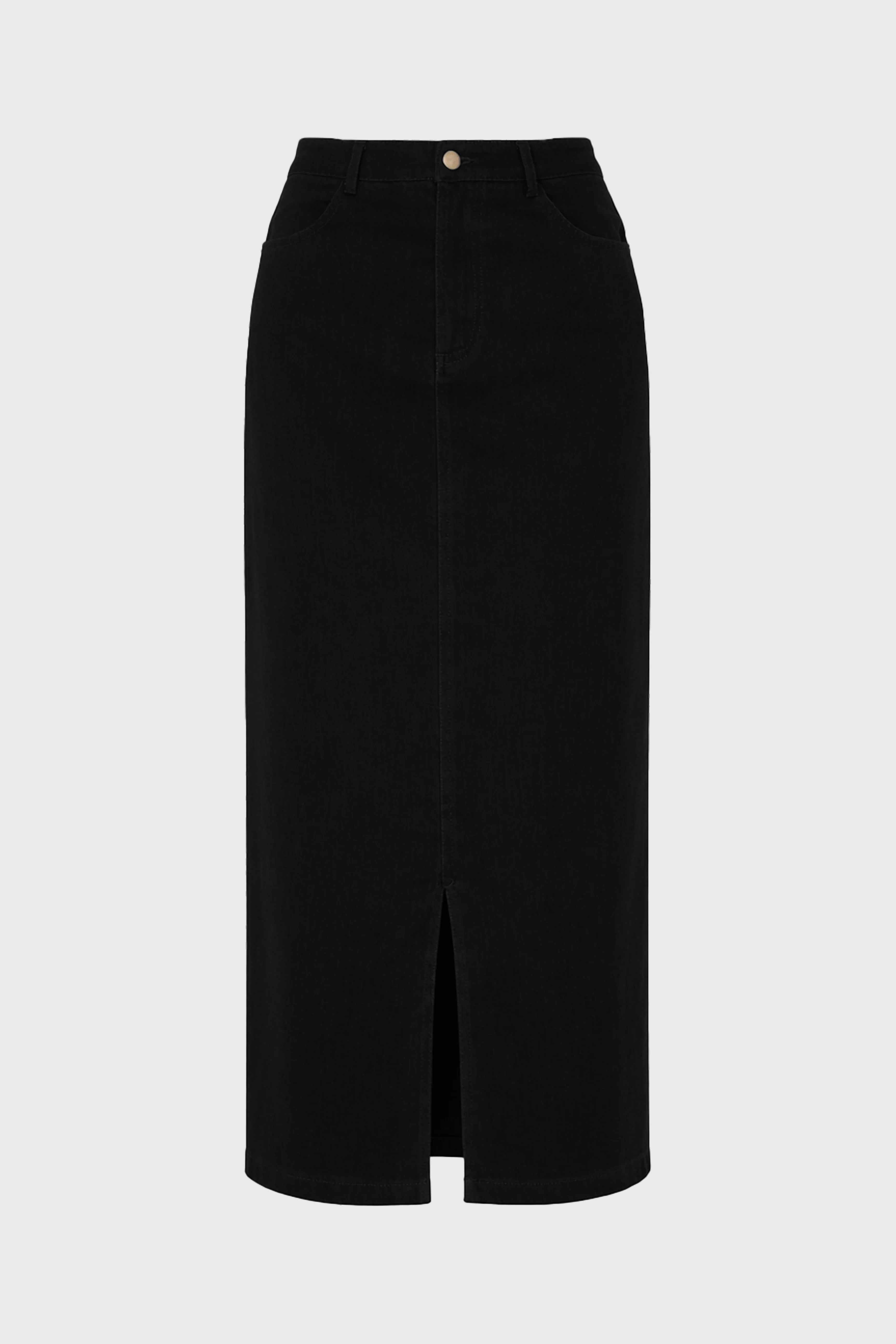 Black Front Slit Maxi Skirt - Image 6