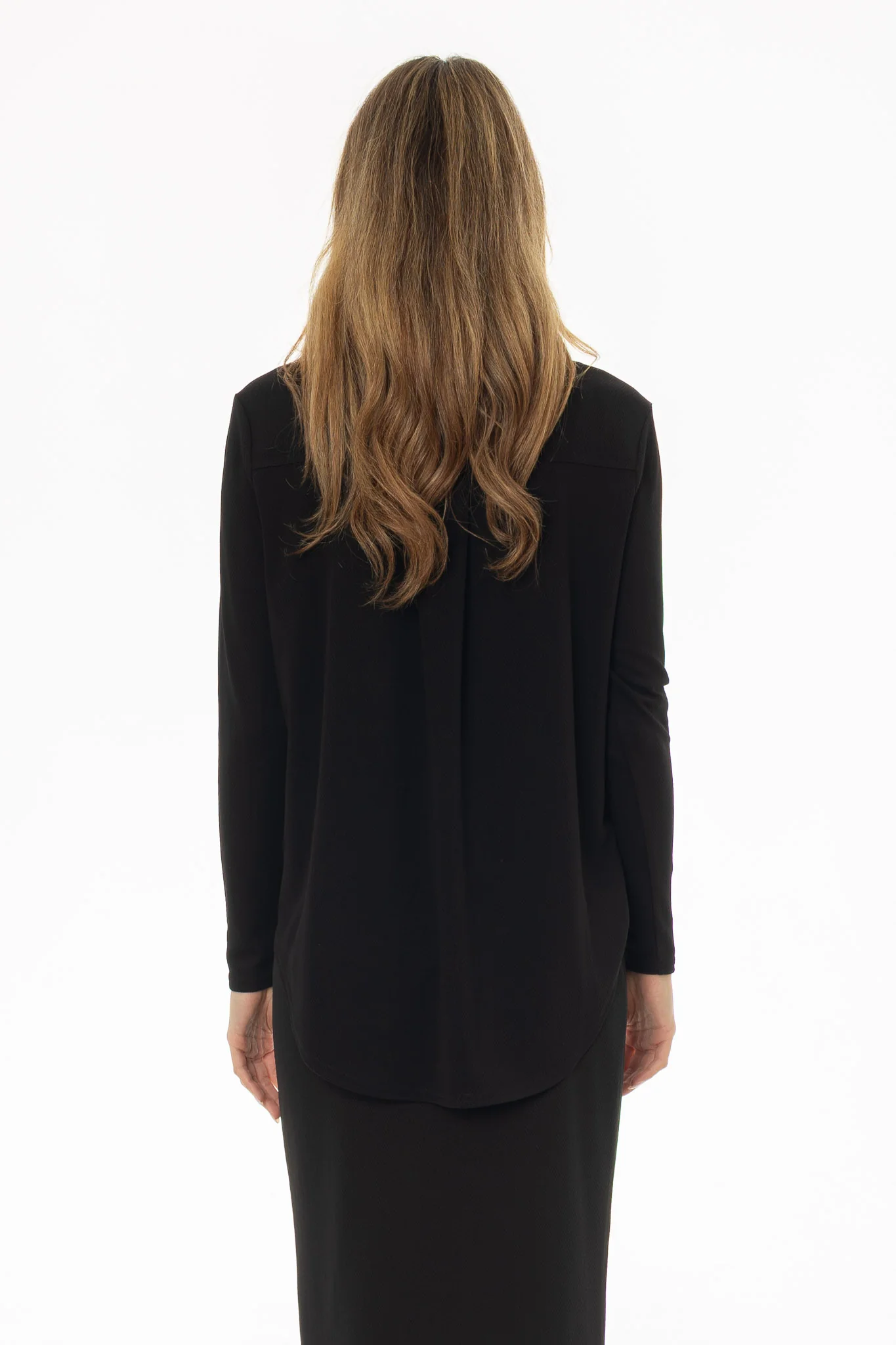 Black Herringbone Textured Shirt - Image 5