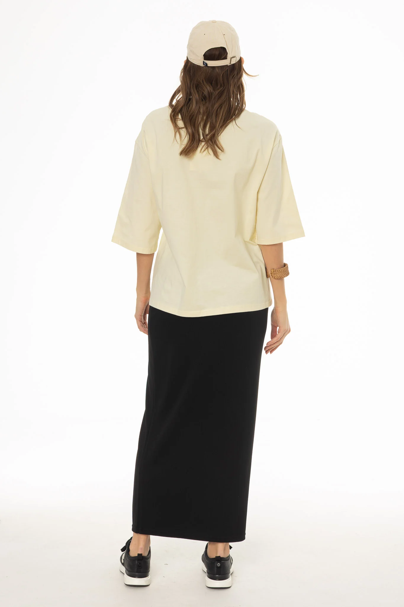 Black Herringbone Textured Skirt - Image 4