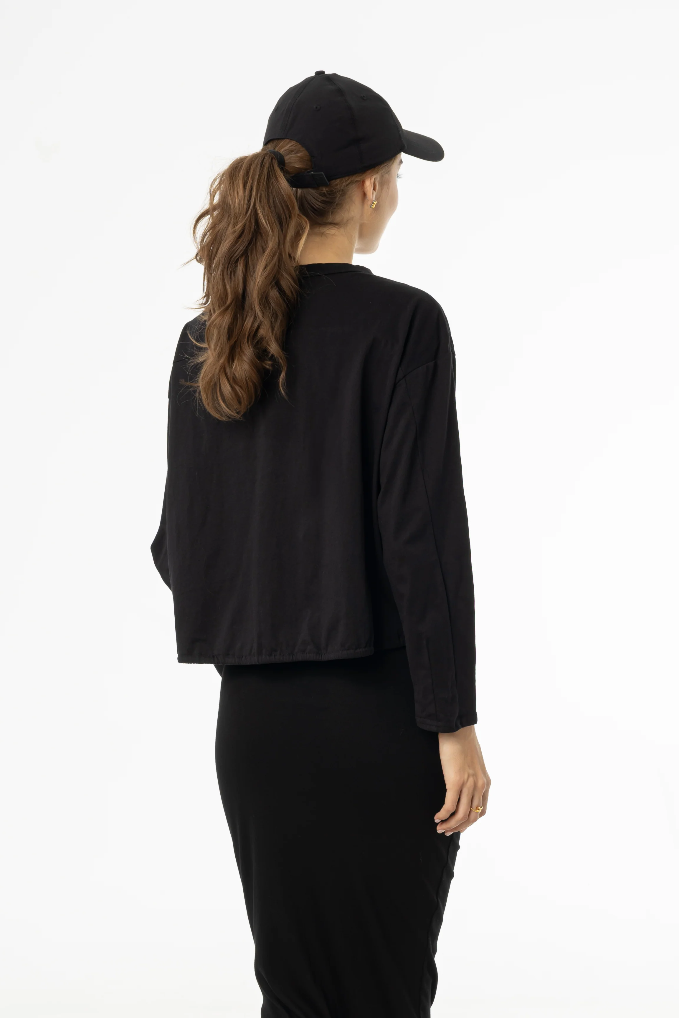 Black High Low Drawstring Tee - Image 3