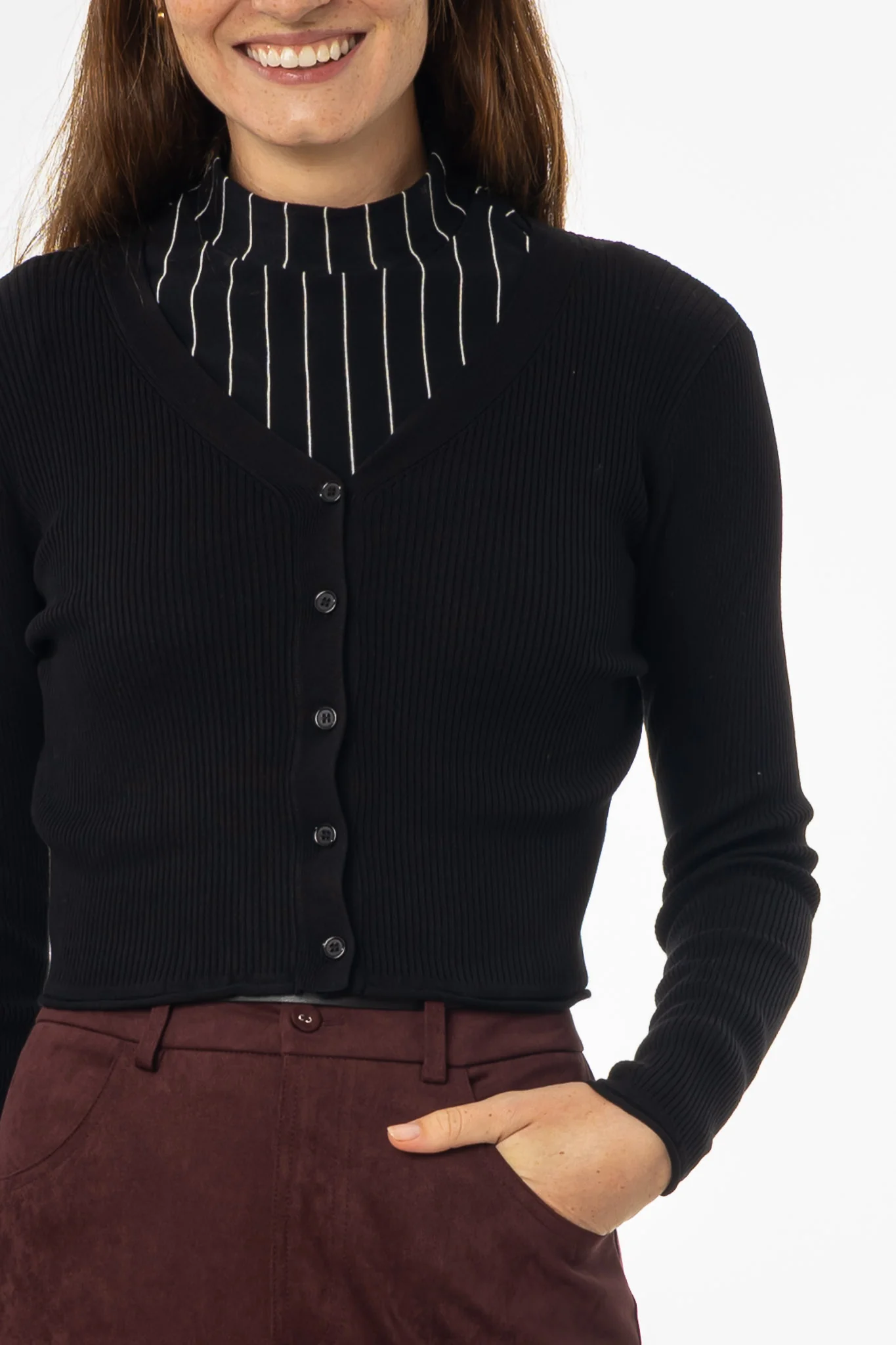 Black Knit Cardi - Image 2