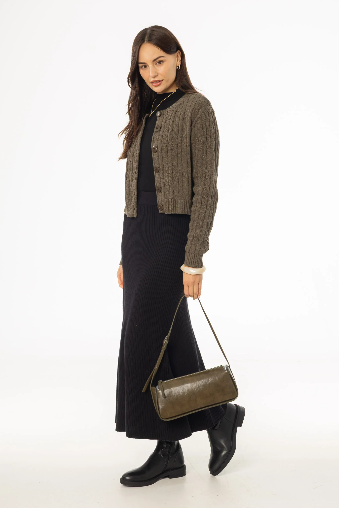 Black Knit Circle Skirt - Image 3