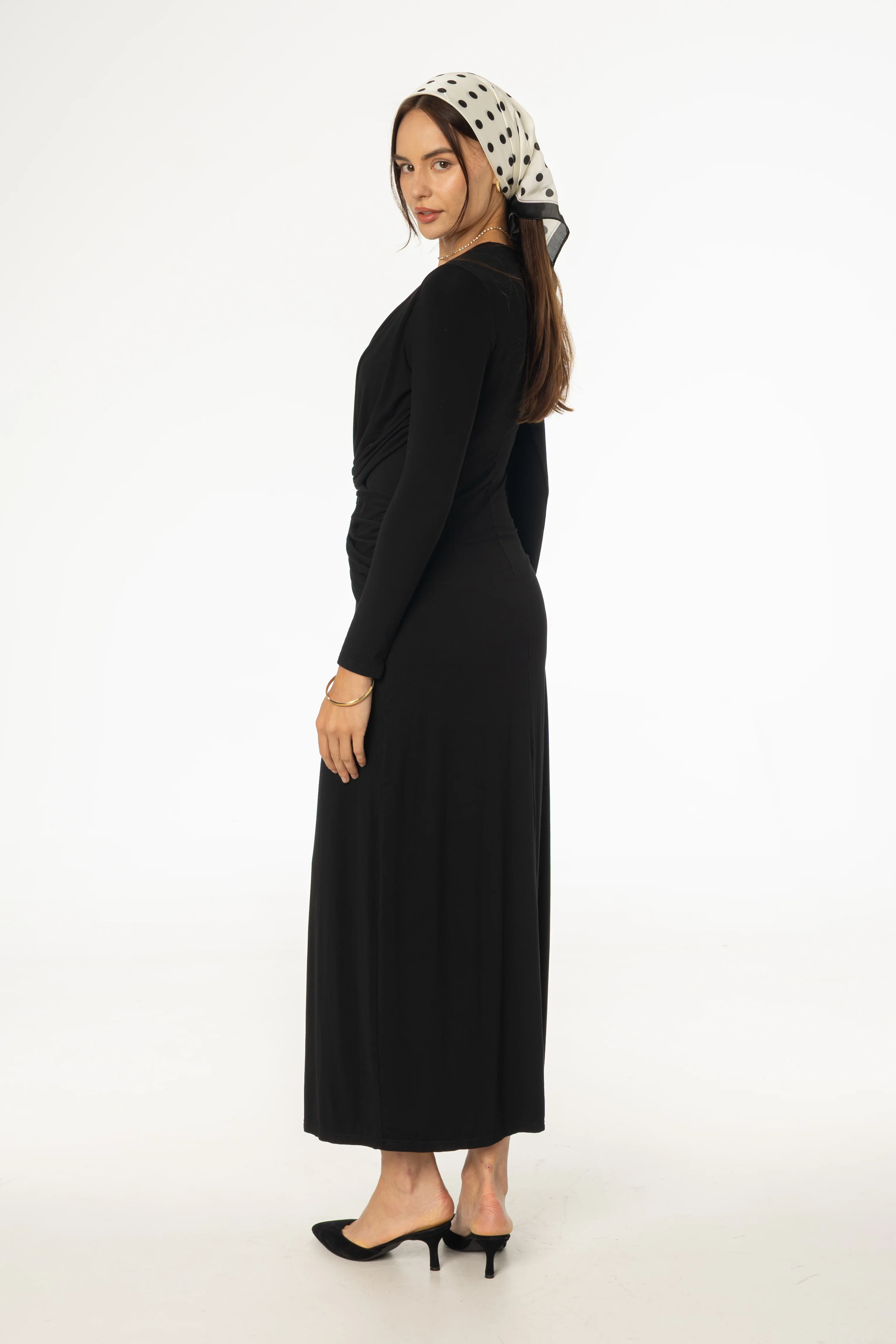 Black Knot Crossover Maxi Dress - Image 4