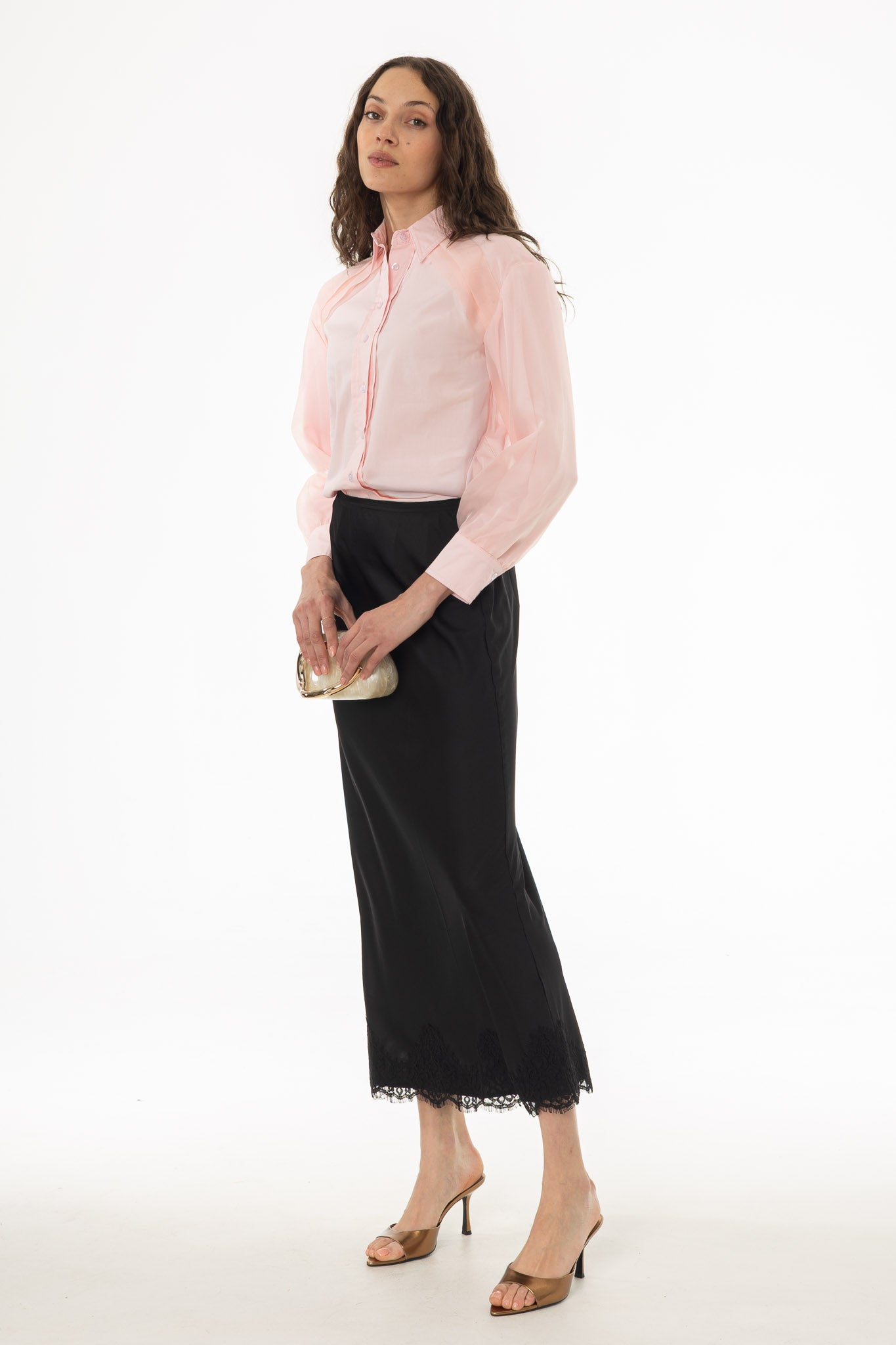 Black Lace Trim Slip Skirt - Image 5