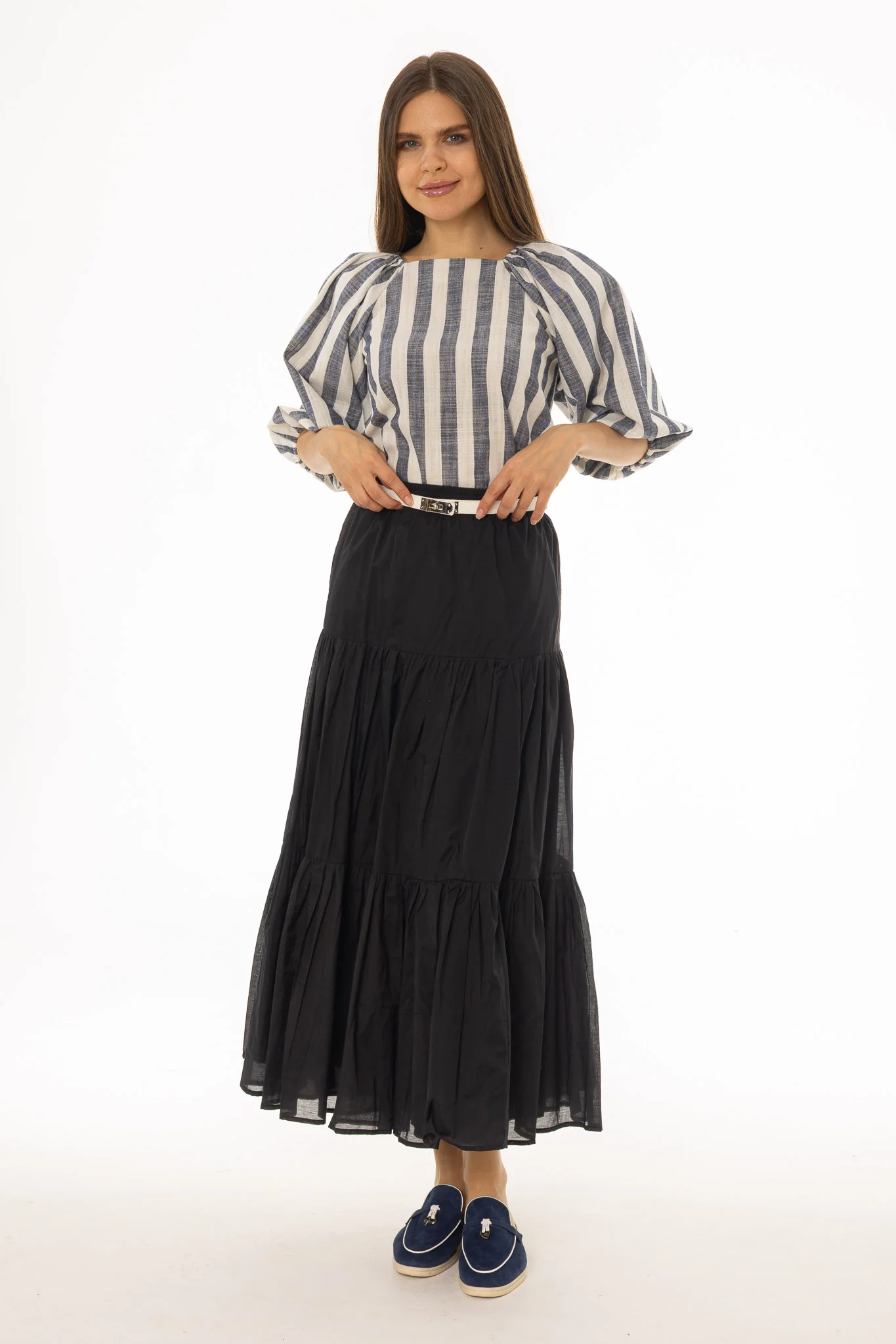Black Layered Chiffon Skirt - Image 2