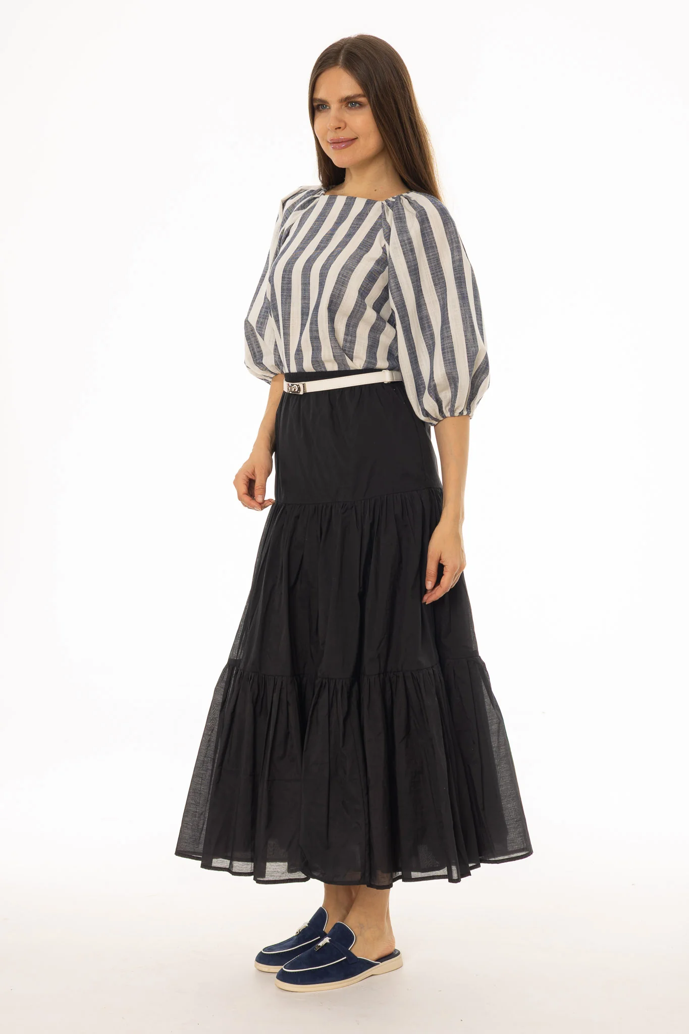 Black Layered Chiffon Skirt - Image 3