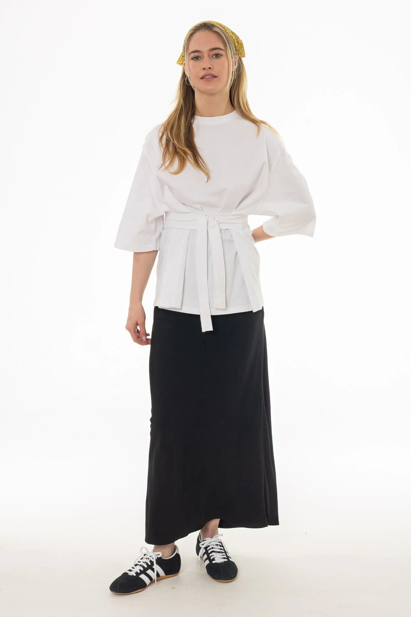 Black Linen Feel Slip Skirt - Image 5