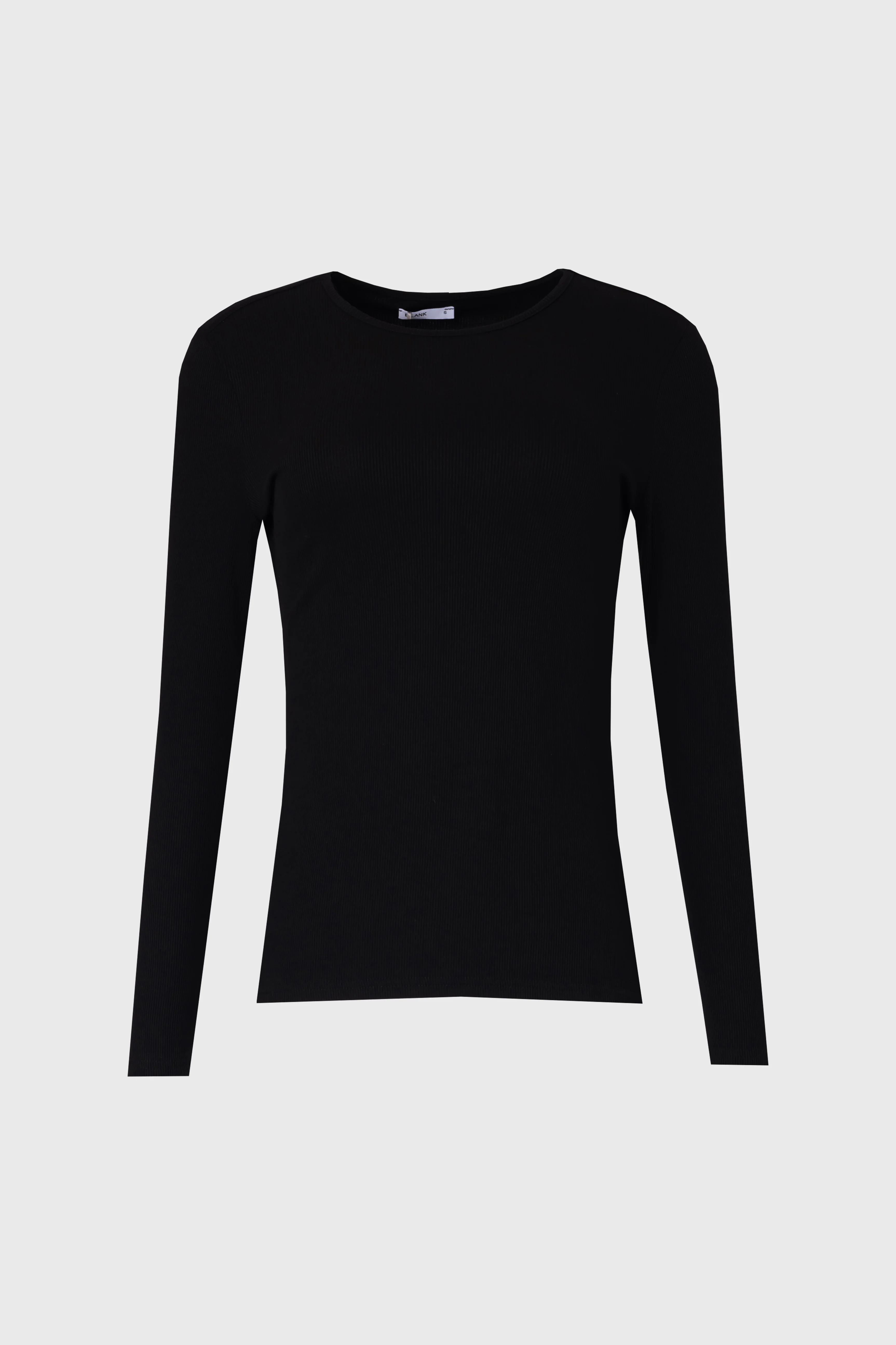 Black Long Sleeve Ribbed T-Shirt - Image 6