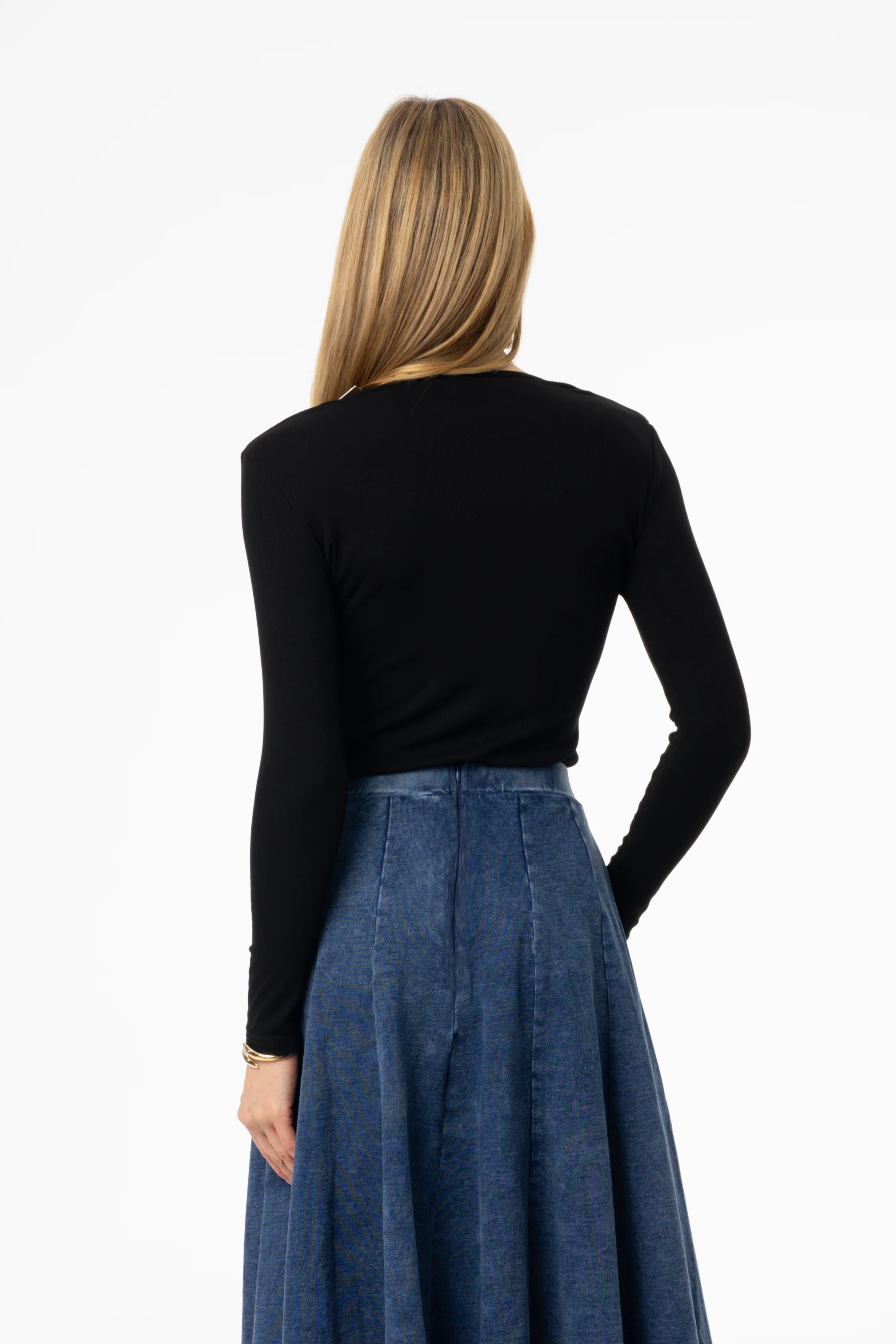 Black Lower V Neck Tee - Image 3