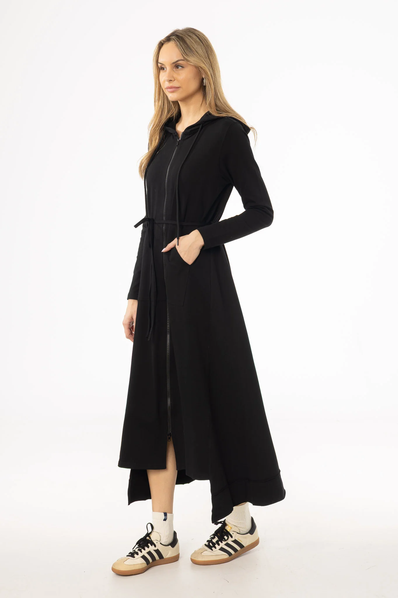 Black Sweatshirt Maxi Dress - Image 3