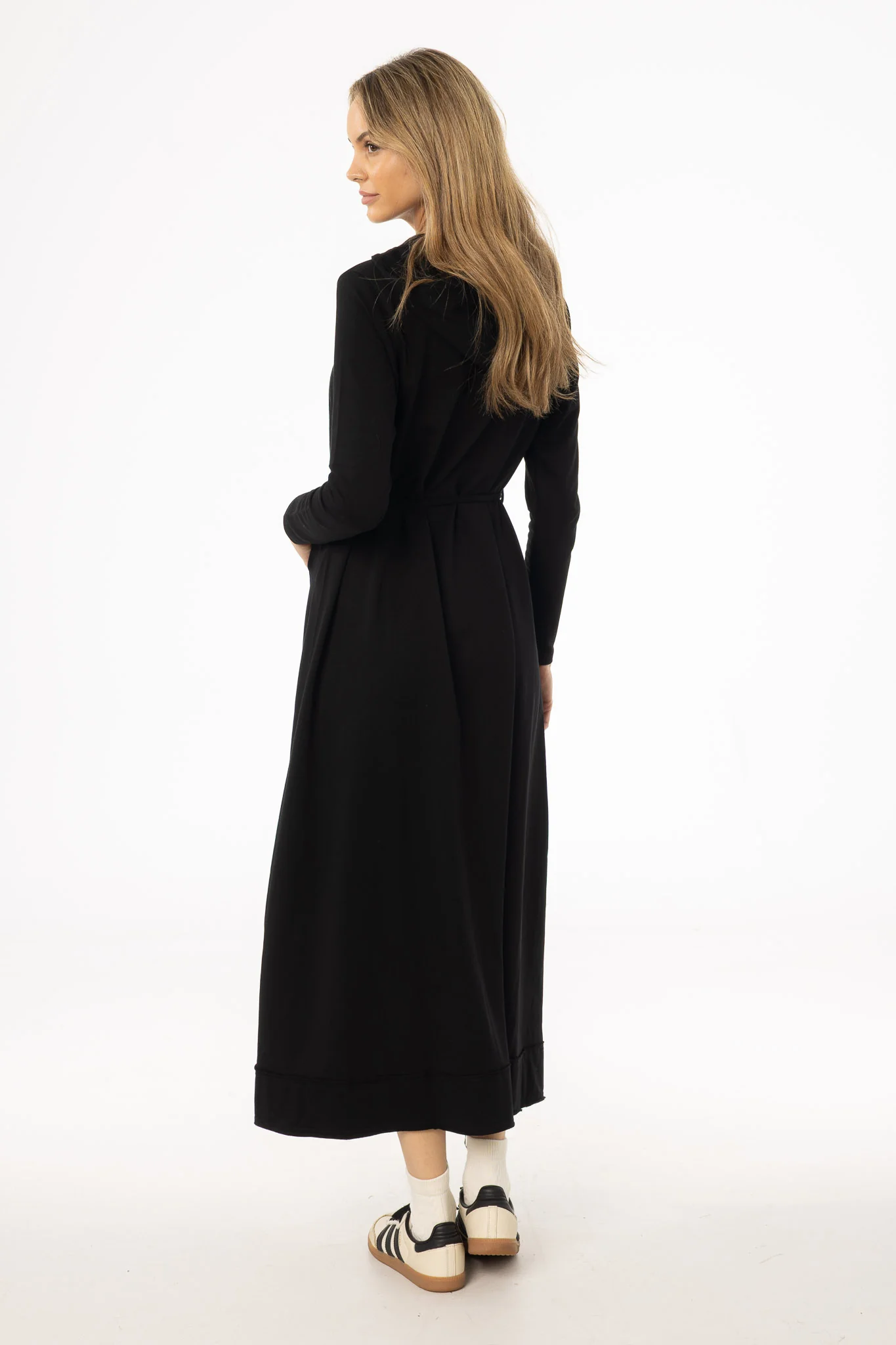 Black Sweatshirt Maxi Dress - Image 4