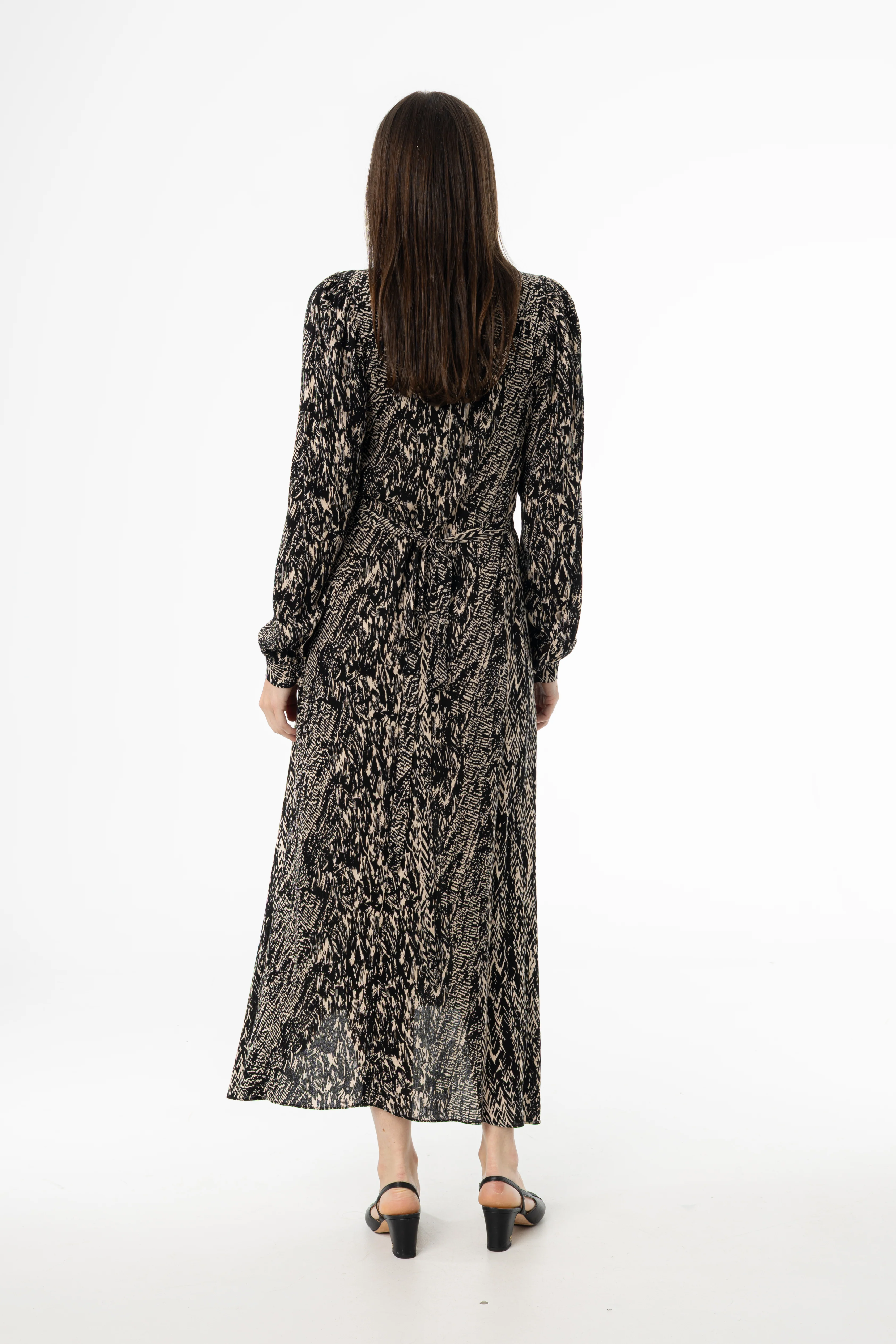 Black Multi Puff Shoulder Maxi Dress - Image 4