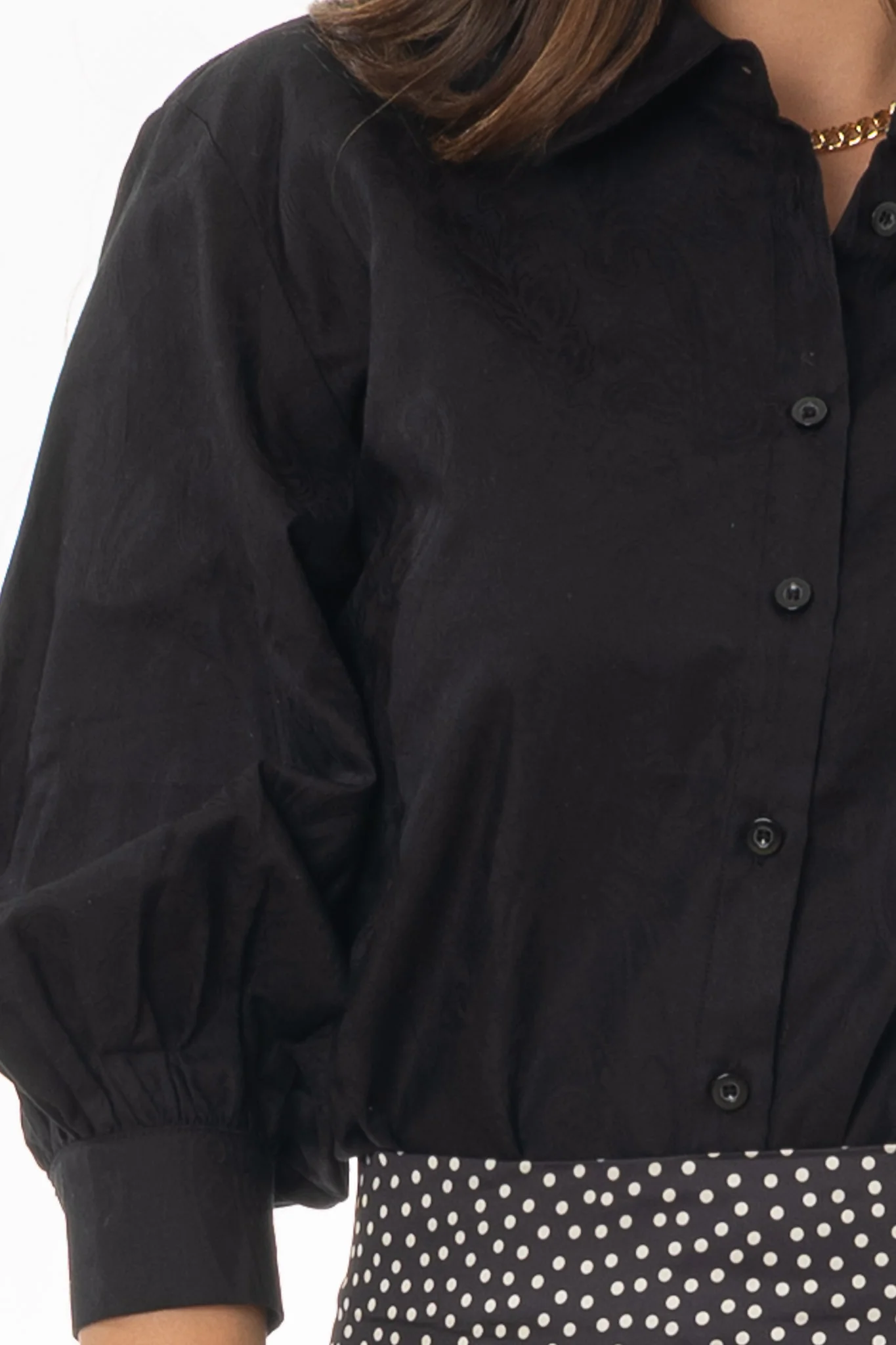 Black Paisley 3/4 Sleeve Blouse - Image 2