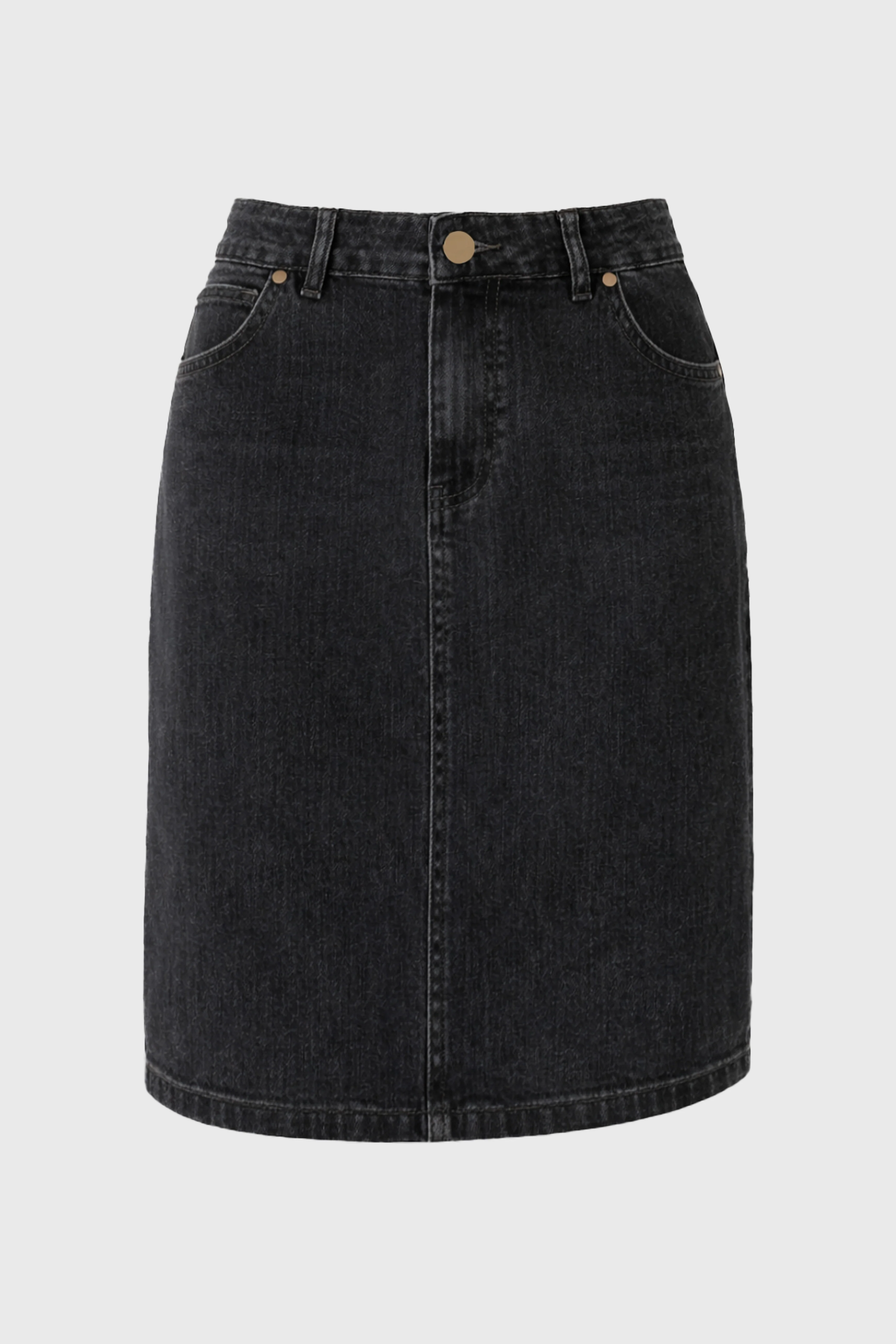 Black Pencil Denim Skirt - Image 6