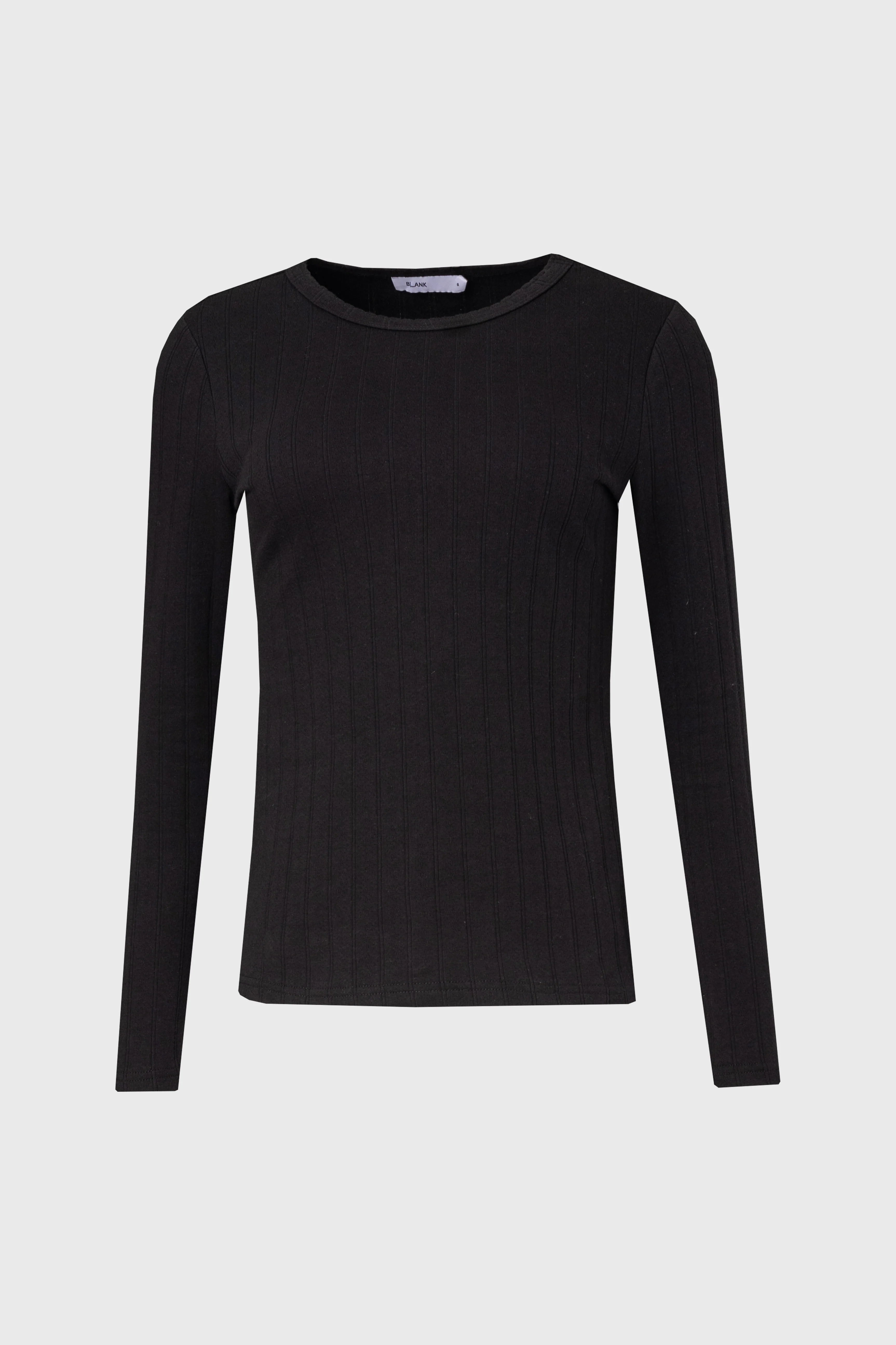 Black Pointelle Scalloped T-Shirt - Image 6