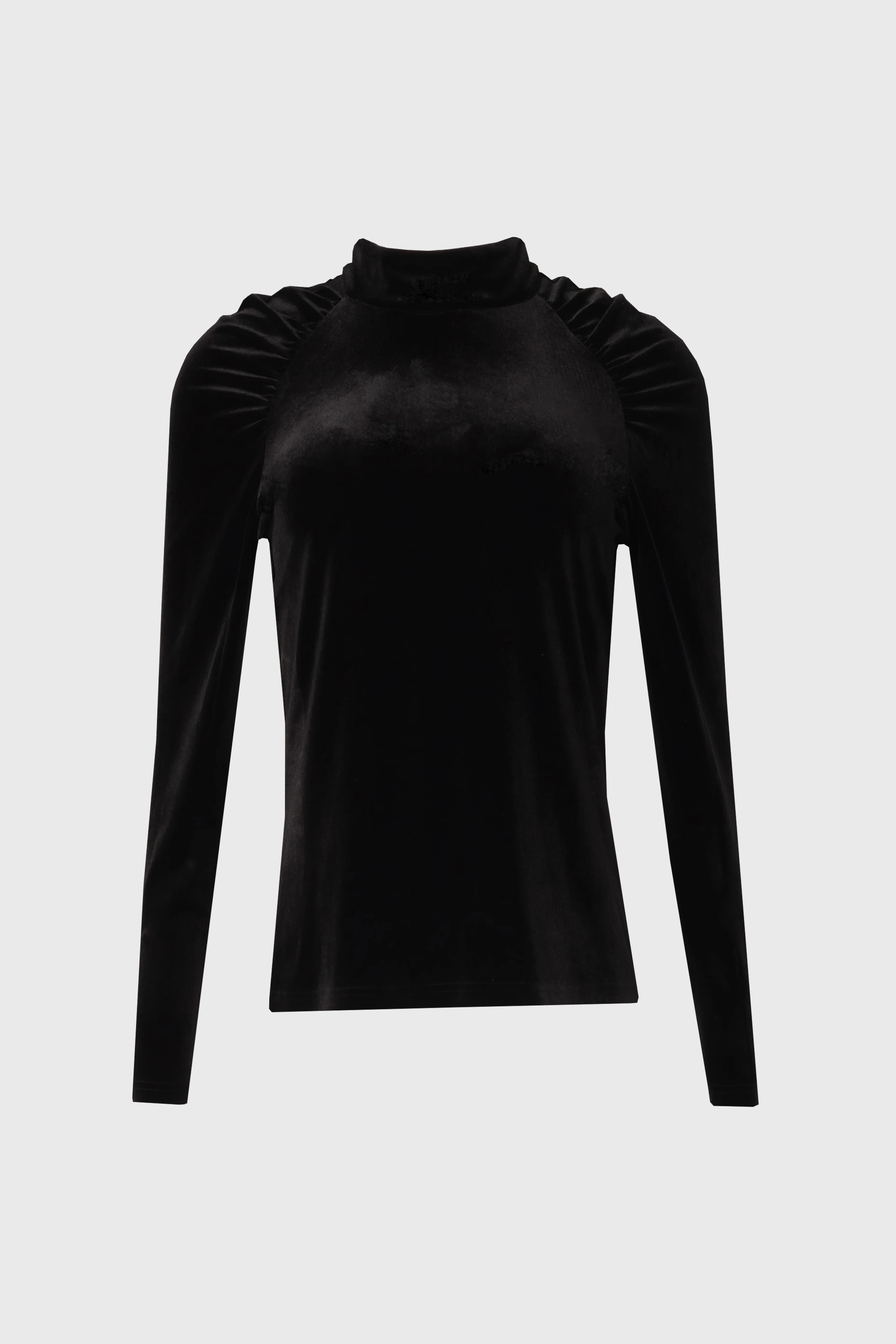 Black Raglan Sleeve Velvet Top - Image 6