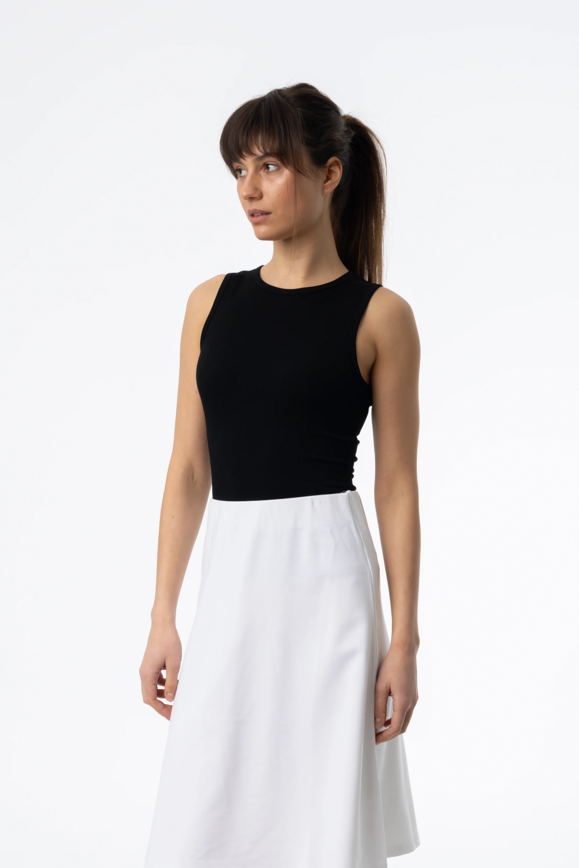 Black Ribbed Tank Top - Image 2