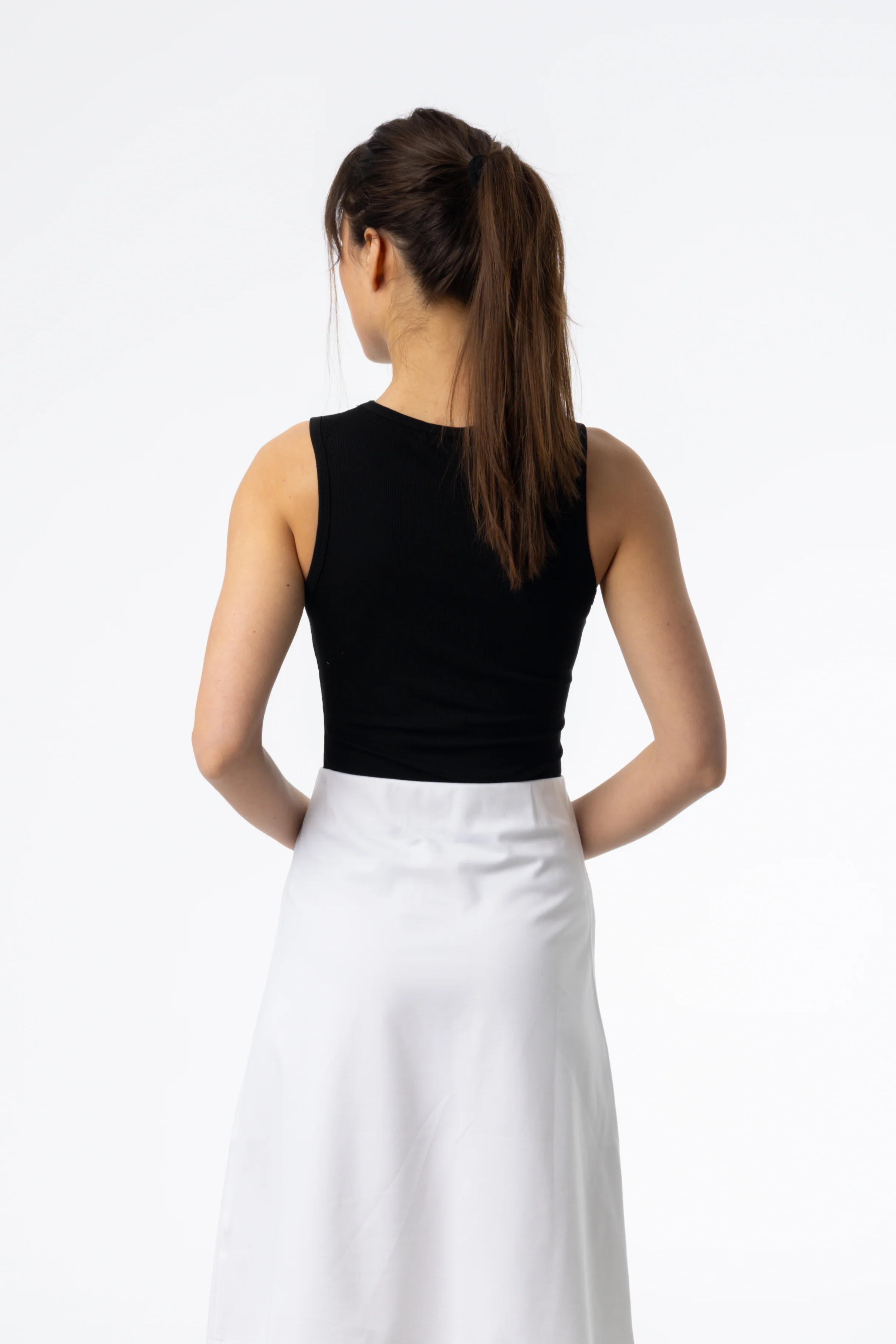 Black Ribbed Tank Top - Image 3