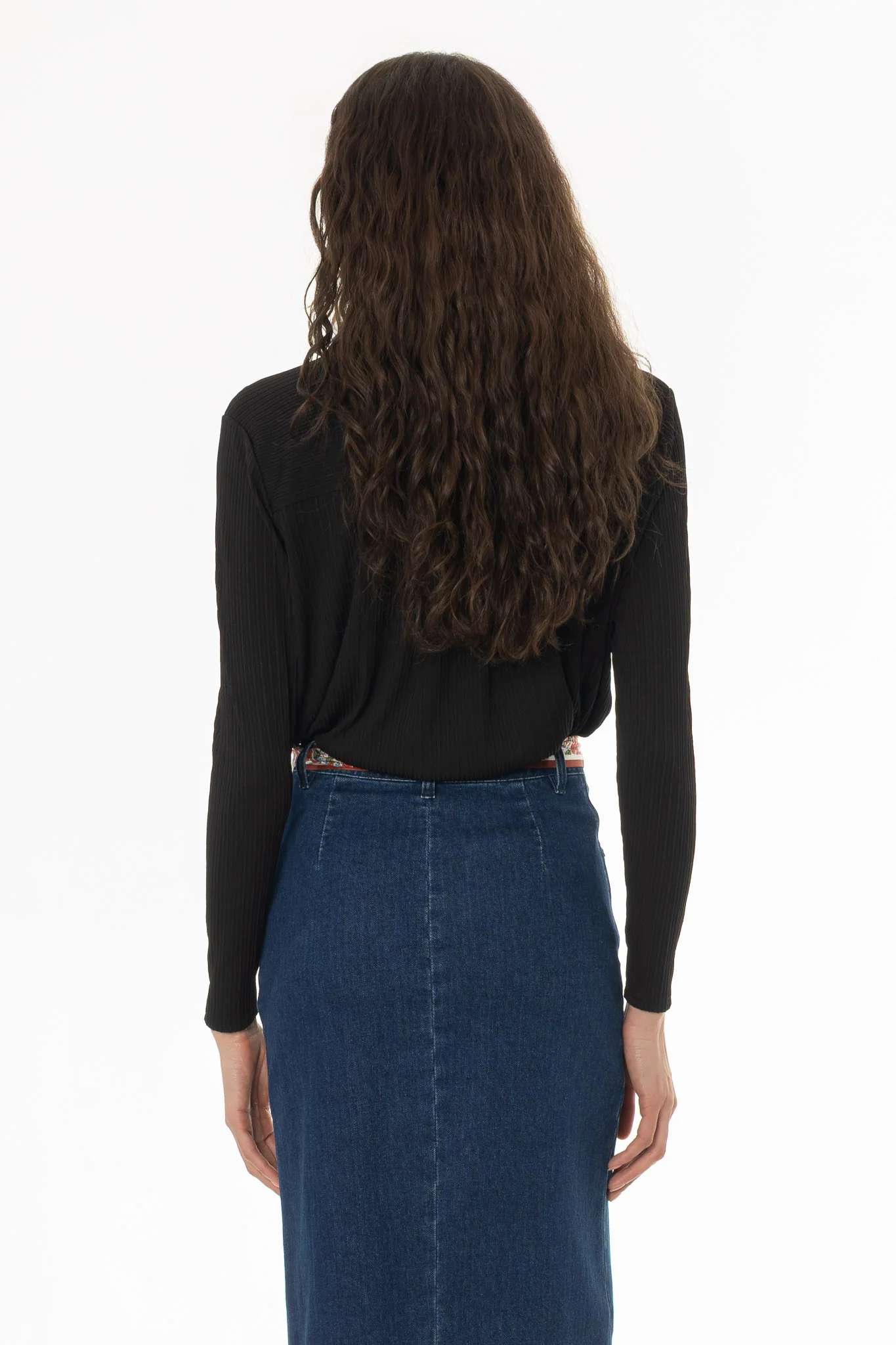 Black Ribbed Textured Shirt - Image 4