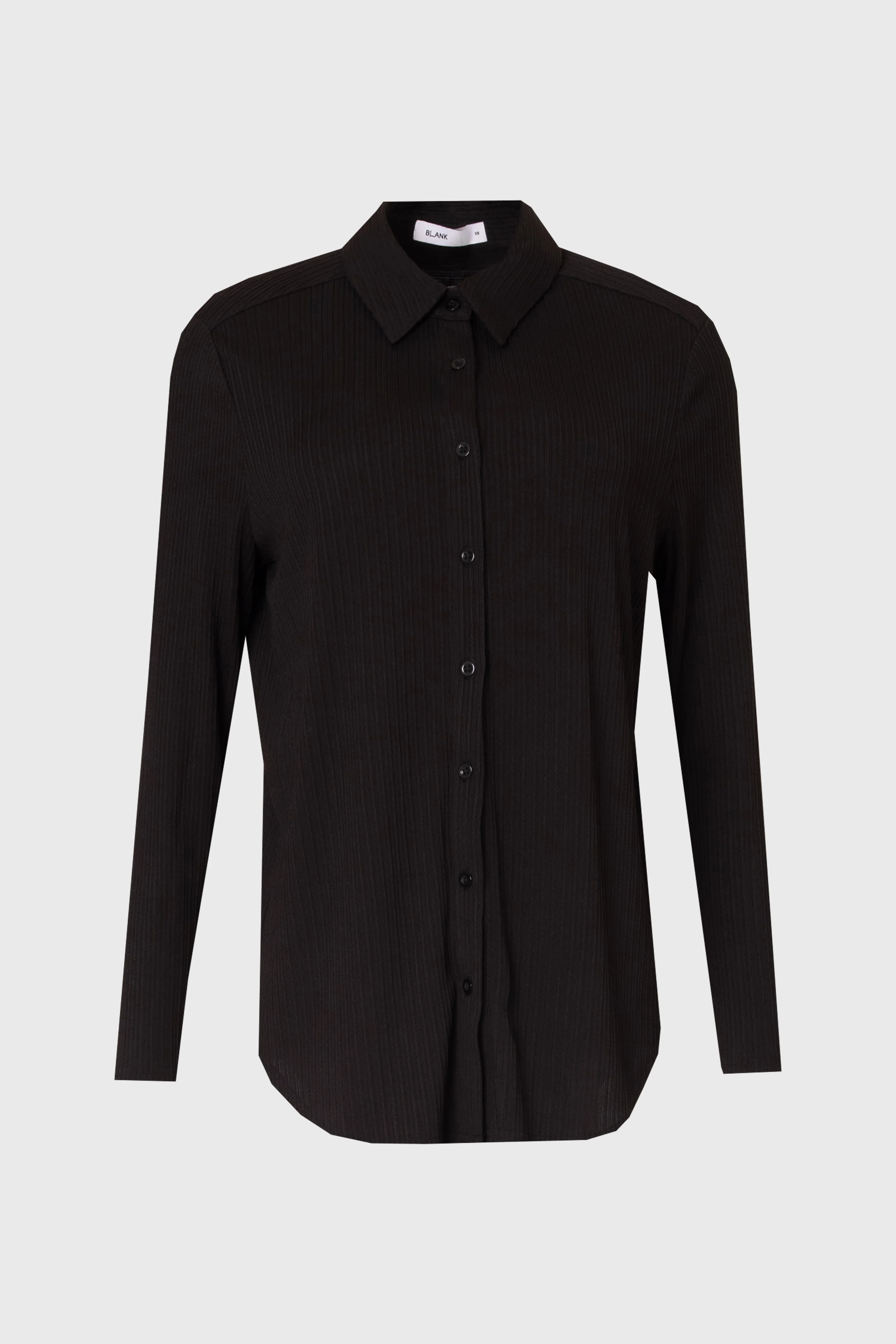 Black Ribbed Textured Shirt - Image 6