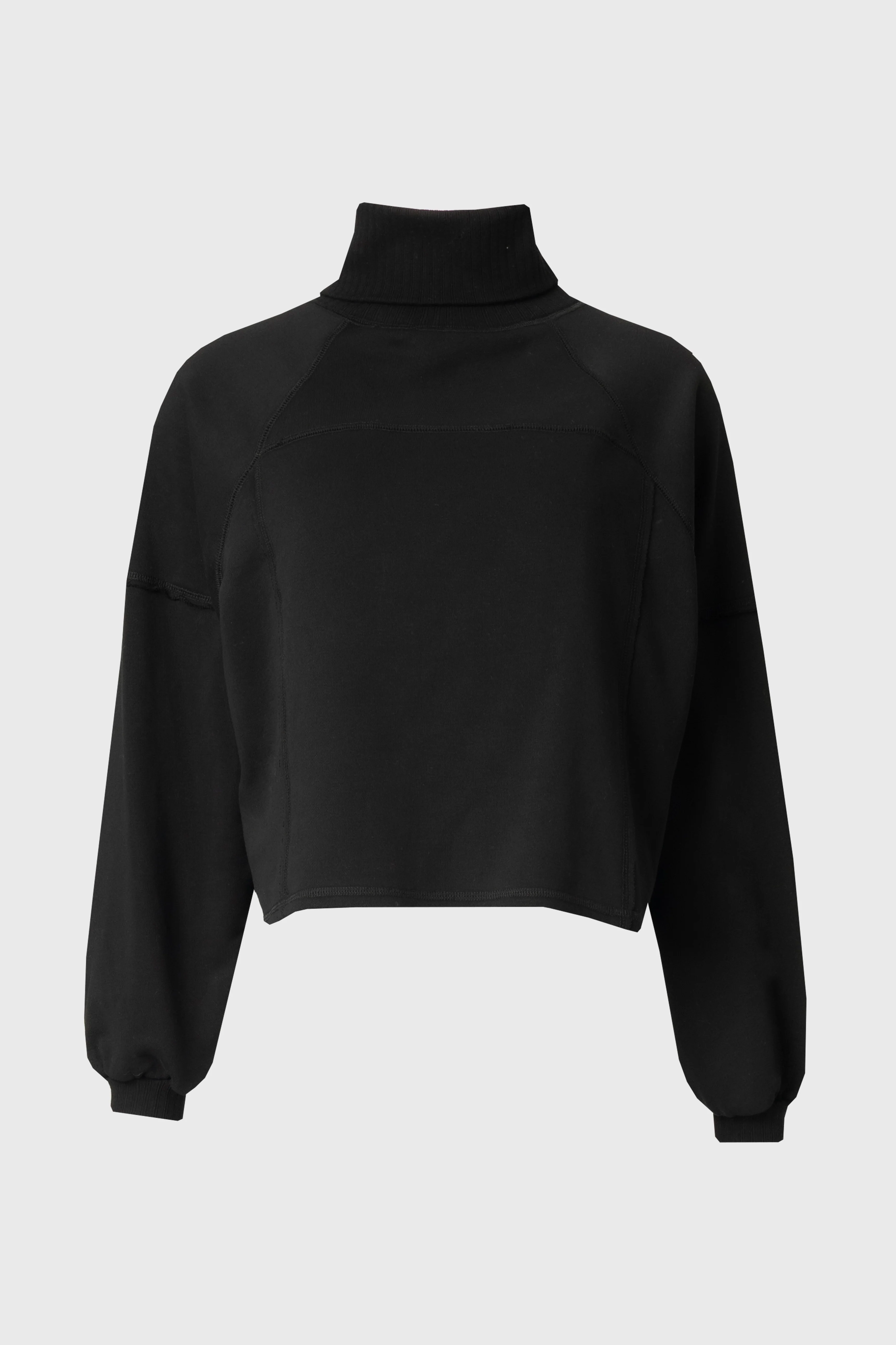 Black Ribbed Turtleneck Sweatshirt - Image 6